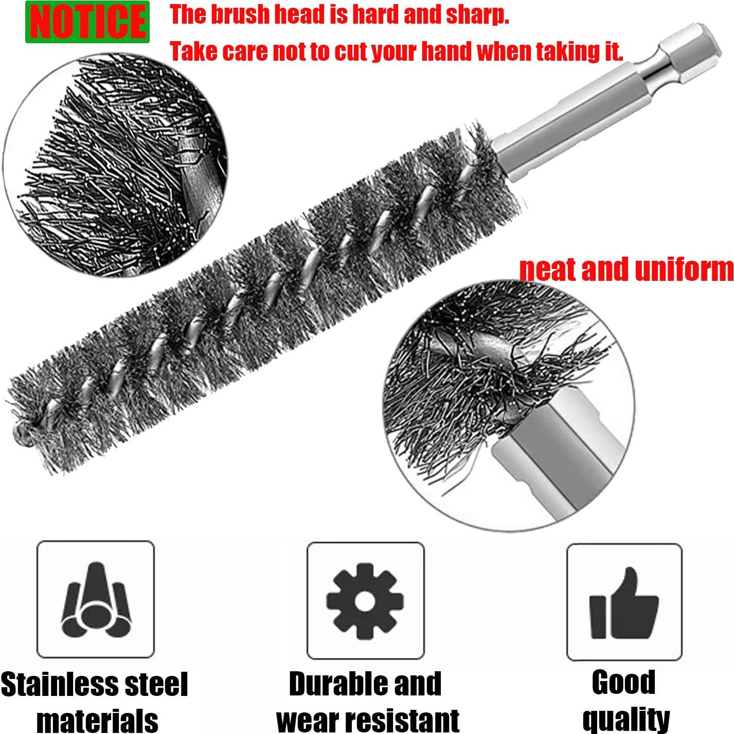 8 Cepillos de Acero Inoxidable VEINARDYL para Taladro 11,48 cm