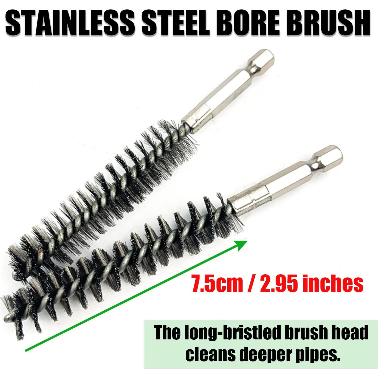 8 Cepillos de Acero Inoxidable VEINARDYL para Taladro 11,48 cm