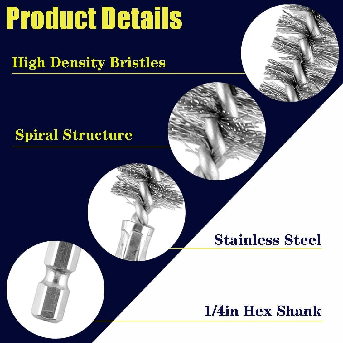 Limpiador de Tubos de Cobre MengMain 8 Piezas Acero Inoxidable