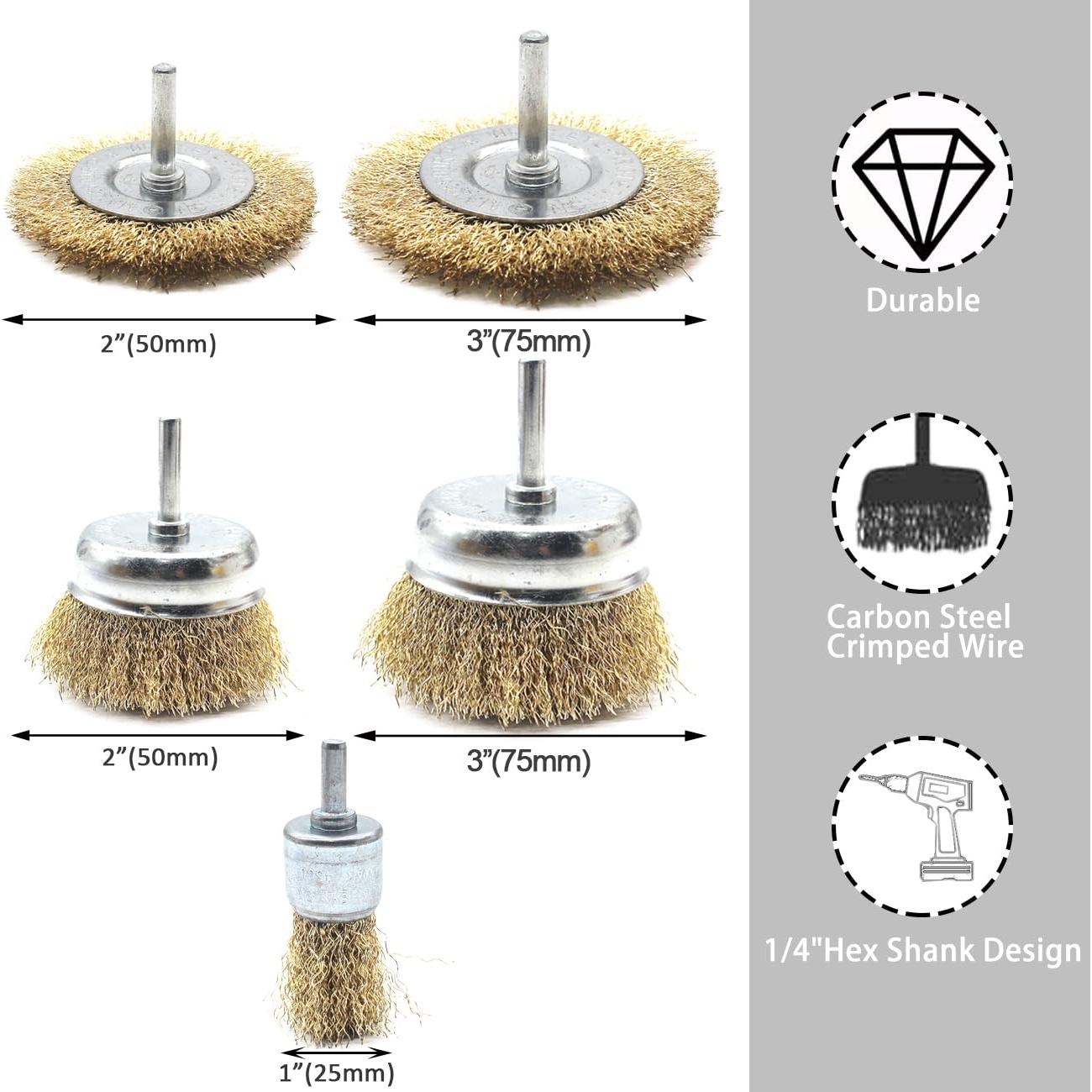 Kit de Cepillos de Rueda de Alambre Pawuki 5 Piezas 0.13mm