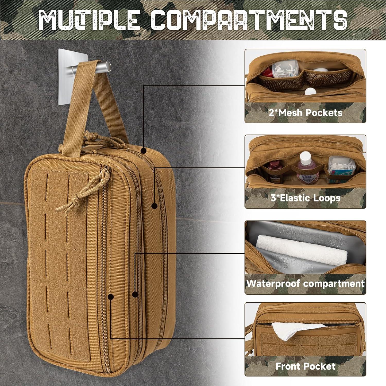 Bolsa de Aseo Táctica QT&QY para Hombres 26x15x11 cm