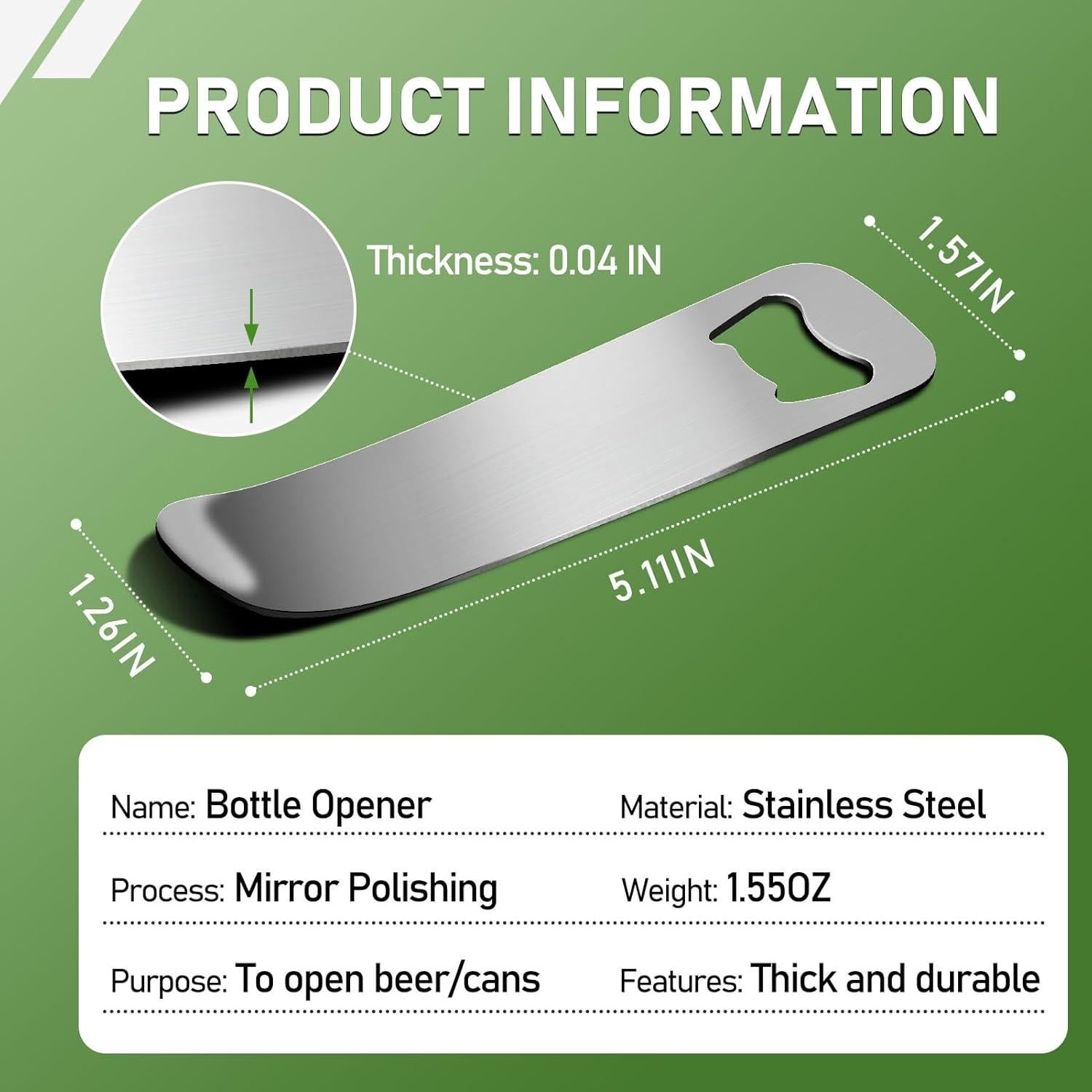 2 Abrebotellas de Acero Inoxidable Laochoes 13x4 cm