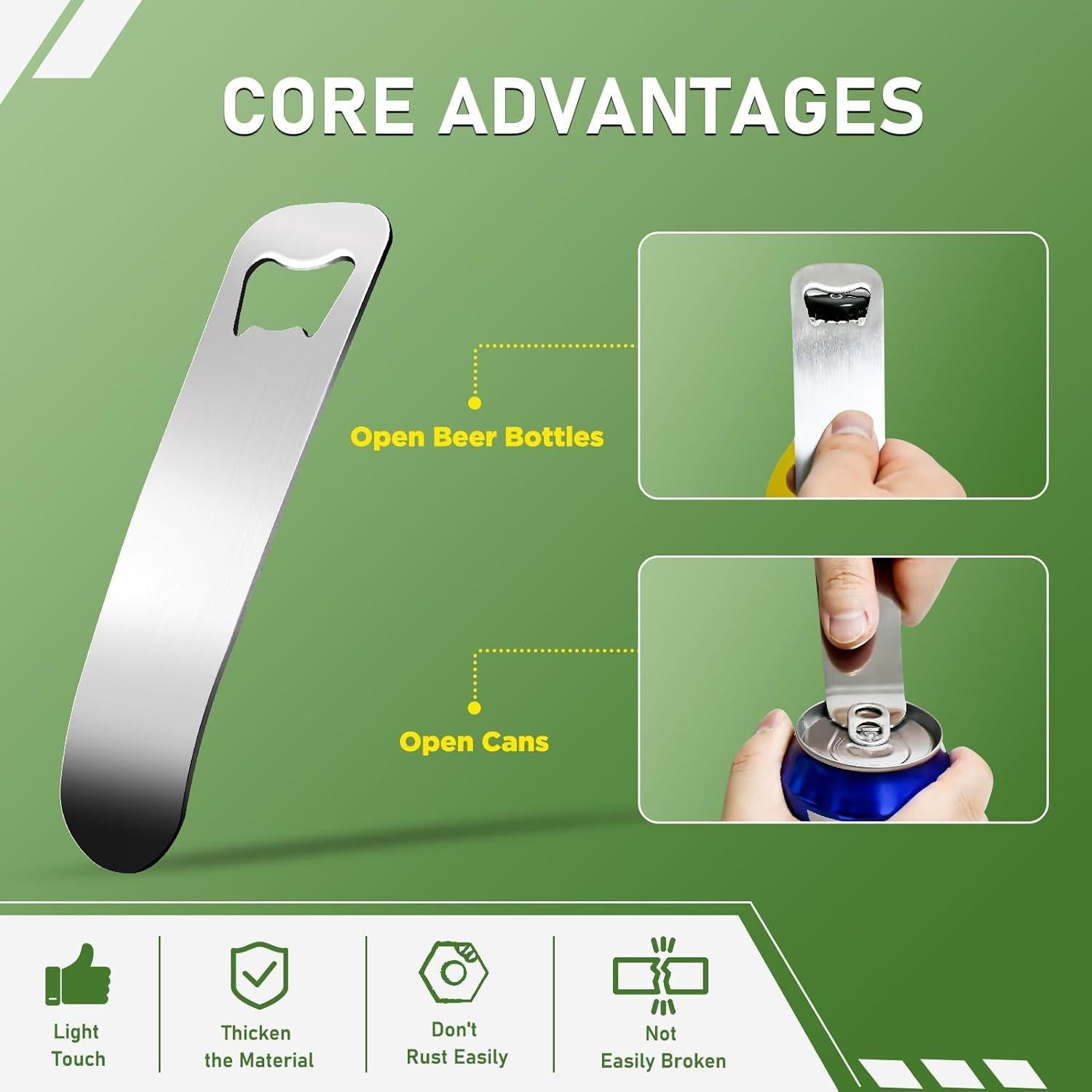 2 Abrebotellas de Acero Inoxidable Laochoes 13x4 cm