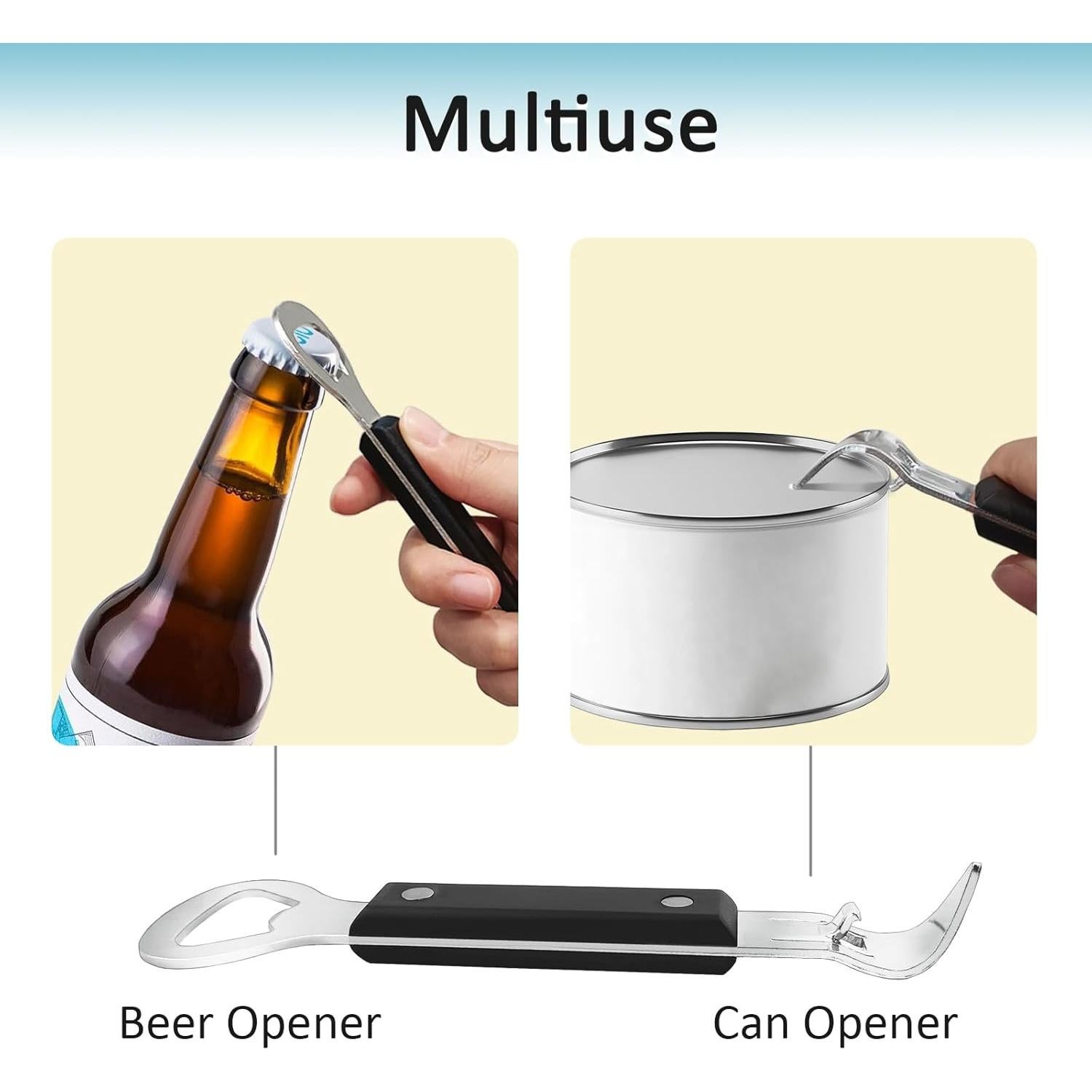 Abre Latas y Botellas KTOJOY 2 en 1 Acero Inoxidable Negro