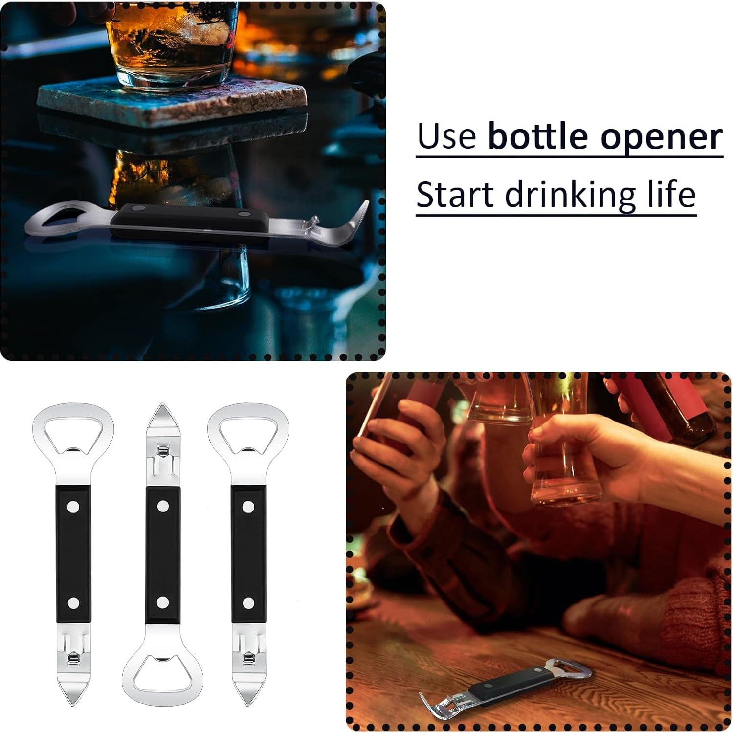 Abre Latas y Botellas KTOJOY 2 en 1 Acero Inoxidable Negro