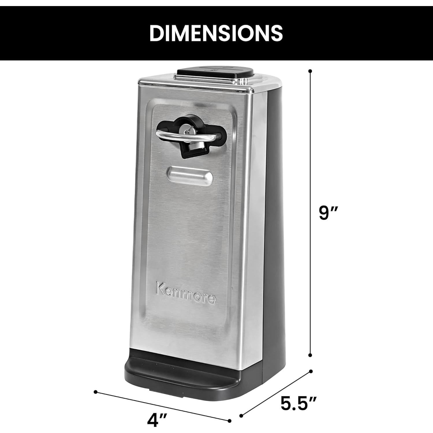 Abrelatas Eléctrico Kenmore Acero Inoxidable 60W Compacto
