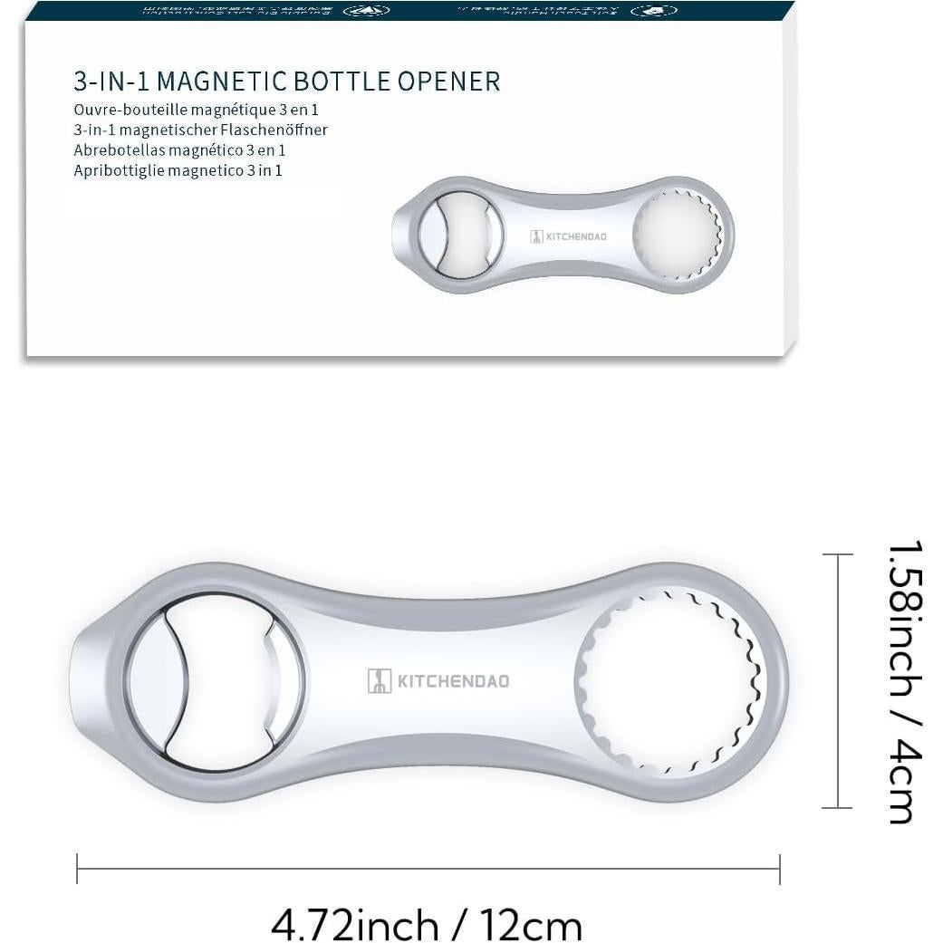 Abrebotellas Magnético KITCHENDAO 3 en 1 con Imán