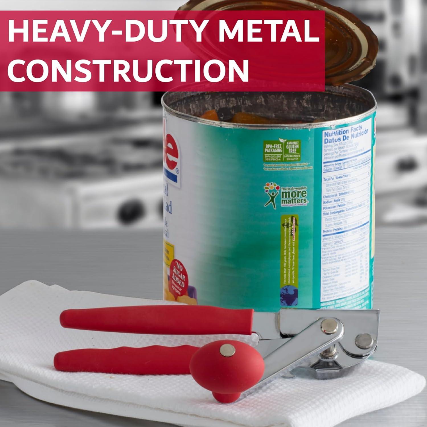 Abrelatas Manual Chef-Master 90056, Acero Inoxidable, Rojo