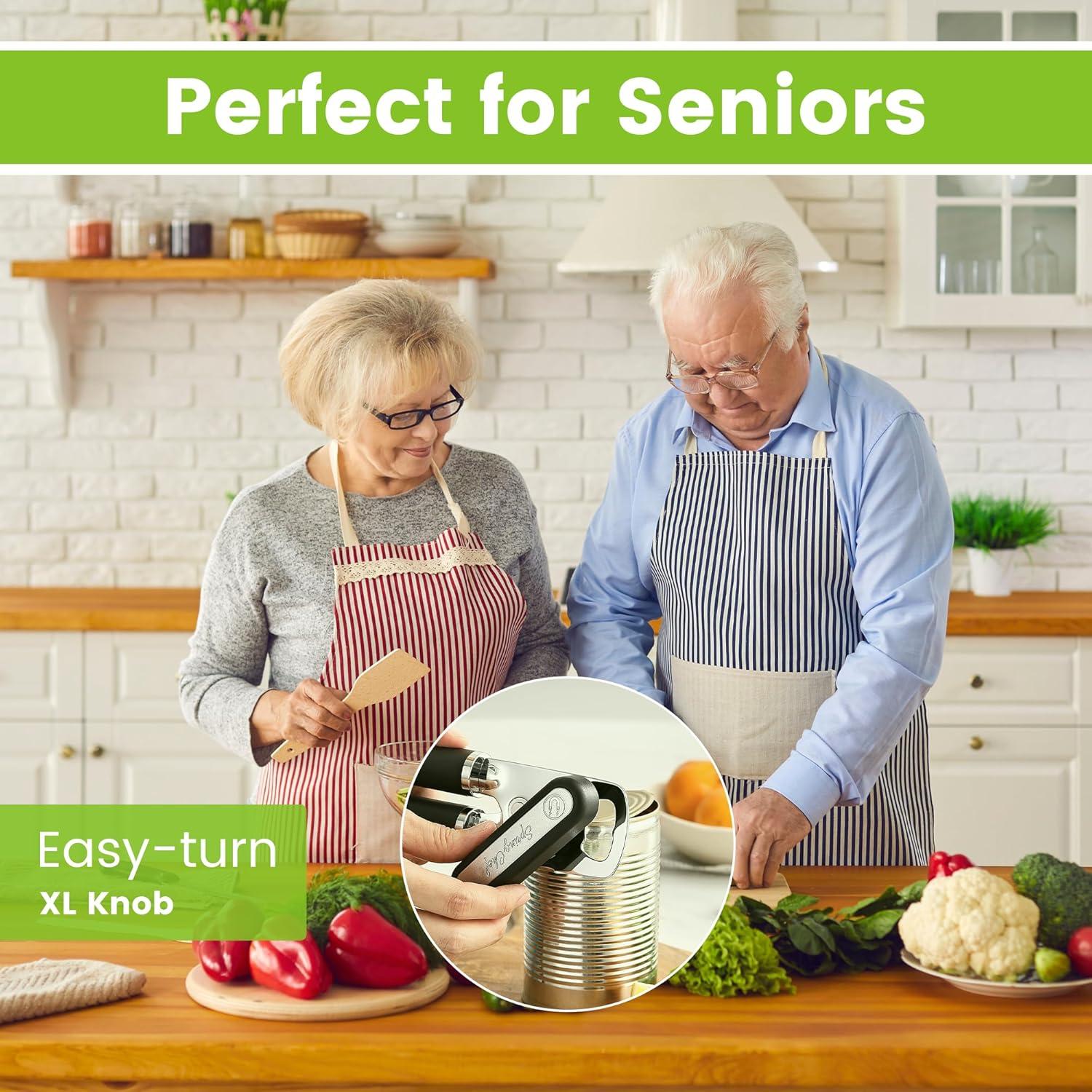 Abrelatas Manual Spring Chef Acero Inoxidable 22 cm Negro