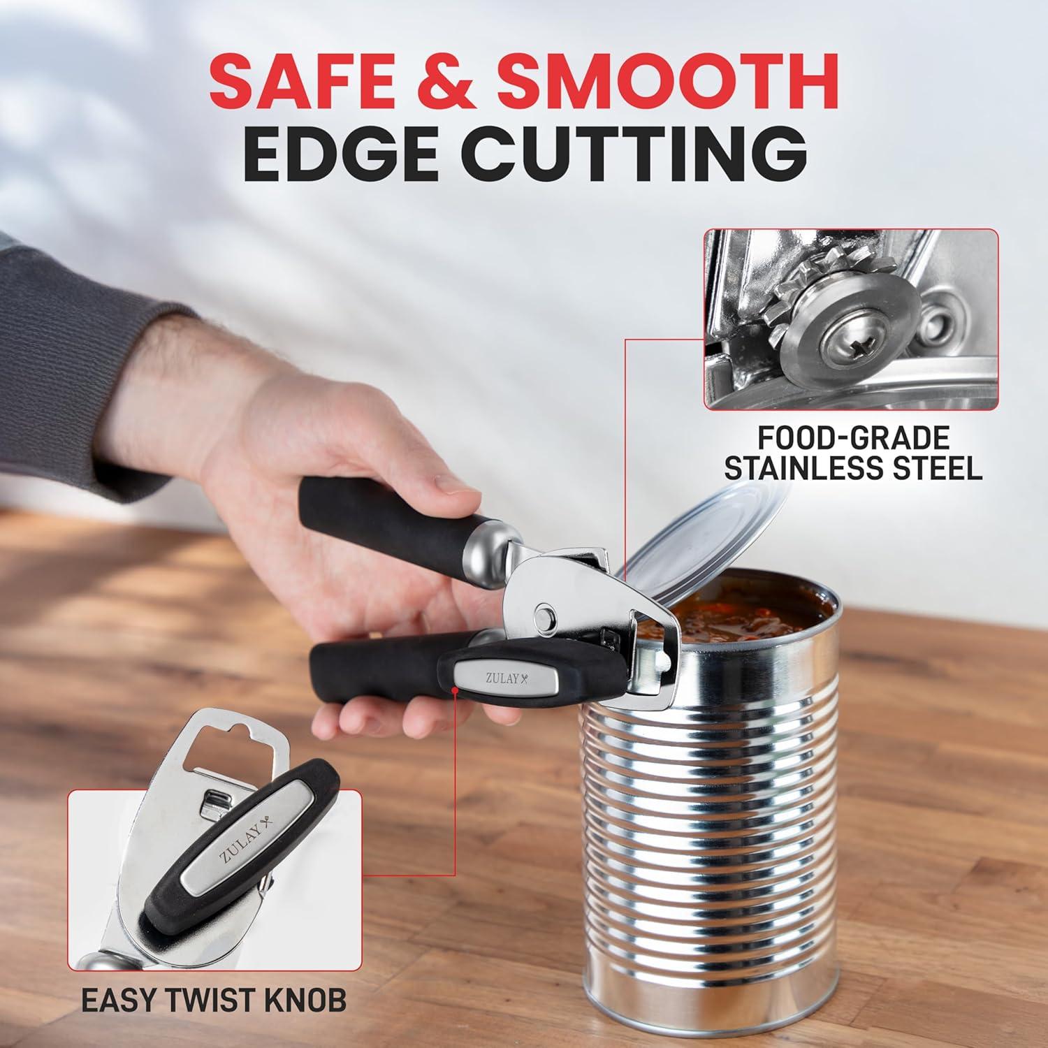 Abrelatas Manual Zulay Kitchen Acero Inoxidable Negro