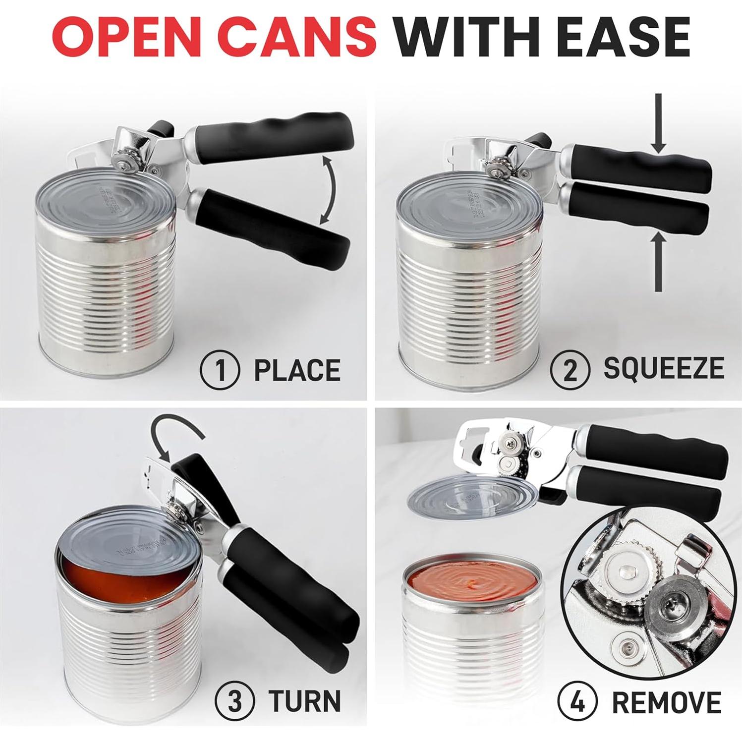 Abrelatas Manual Zulay Kitchen Acero Inoxidable Negro