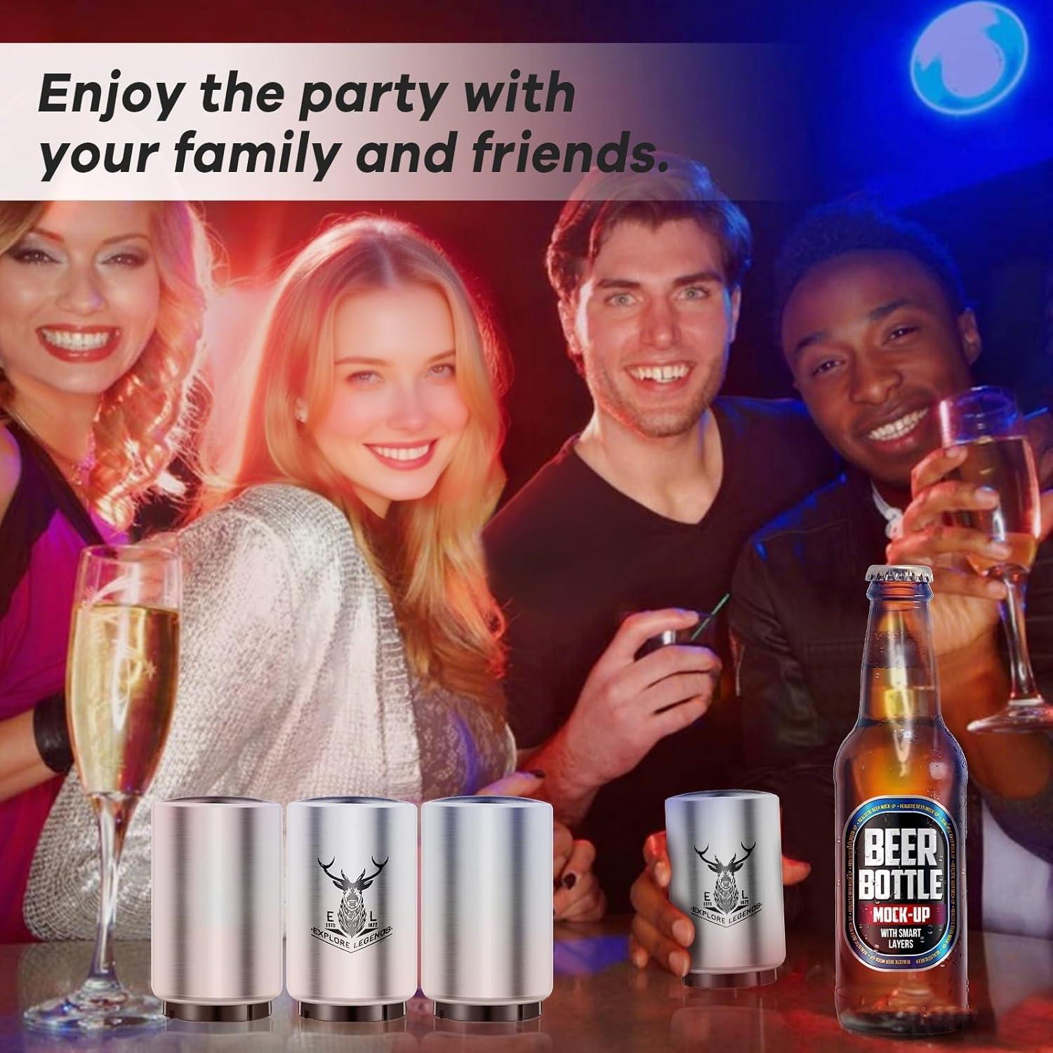 Abrebotellas Automático Acero Inoxidable 2PCS para Cerveza