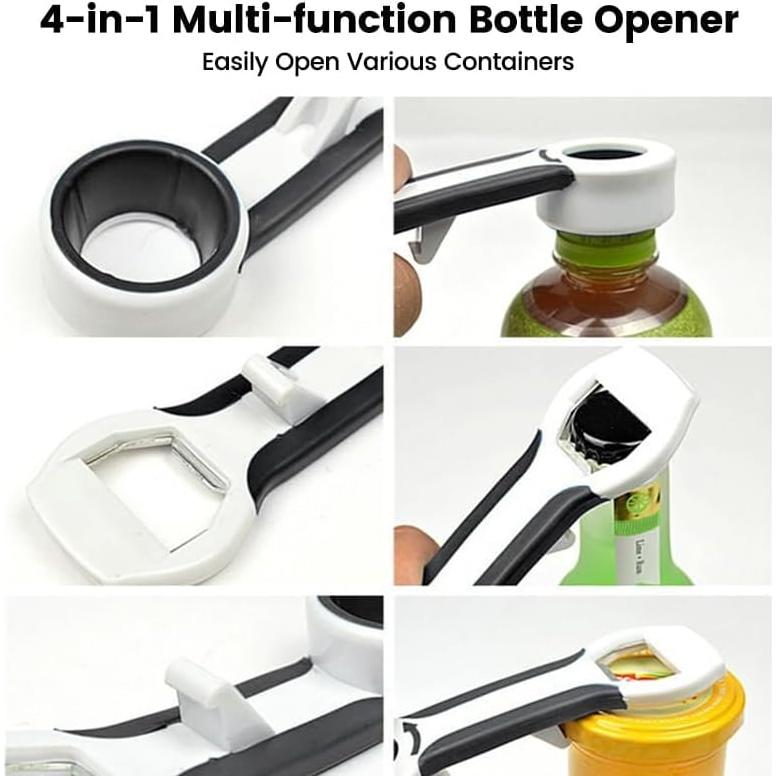 Abrebotellas Multifuncional YAFIYGI Negro 4-en-1 Cocina