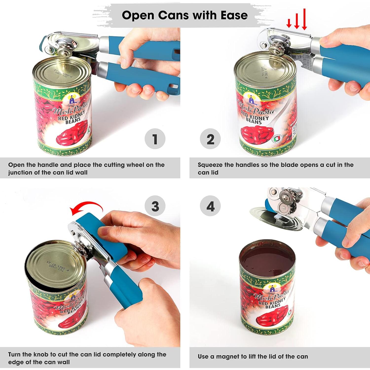 Abrelatas multifuncional Beneno K121 con imán y cuchilla afilada