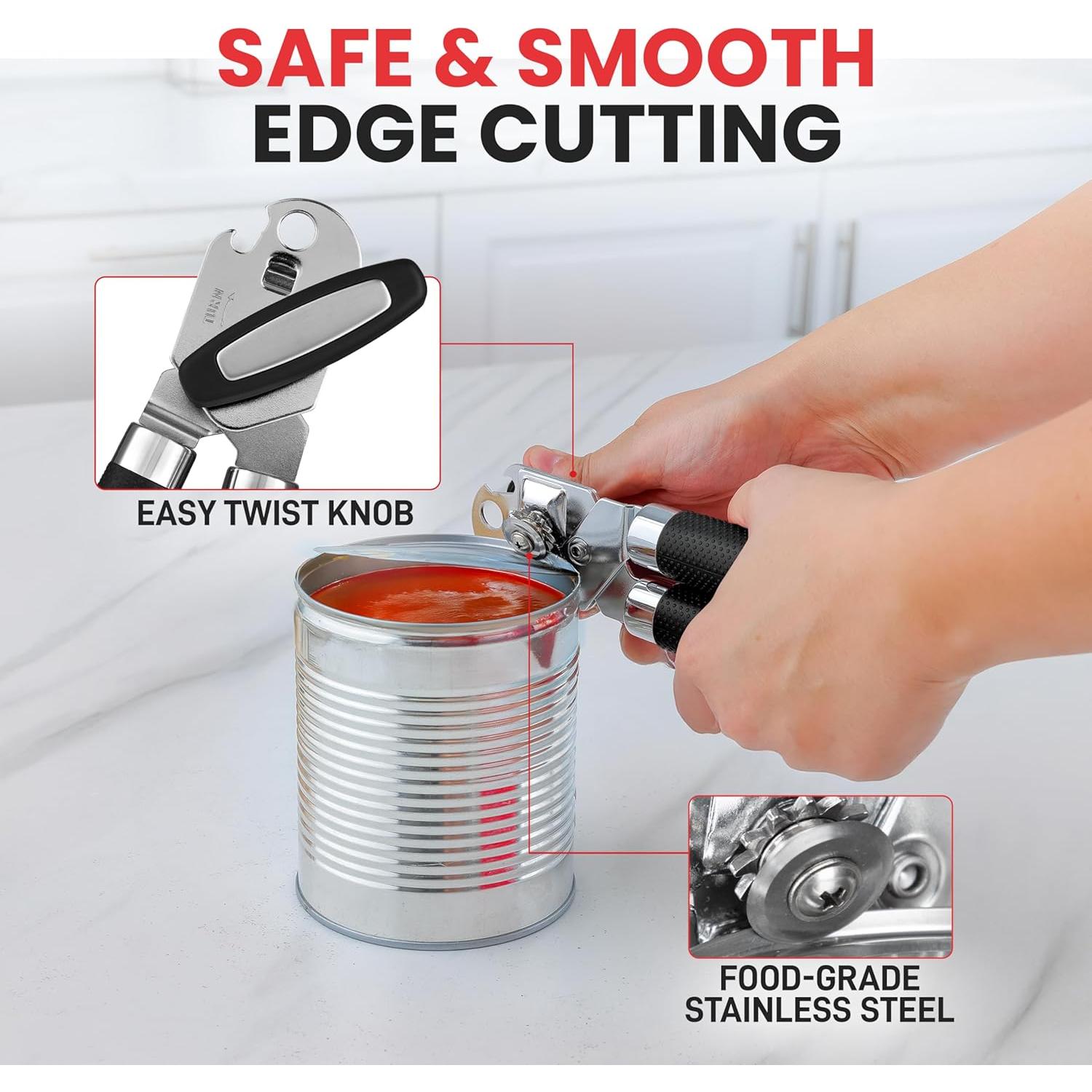 Abrelatas Manual Zulay Kitchen Acero Inoxidable Grande Negro