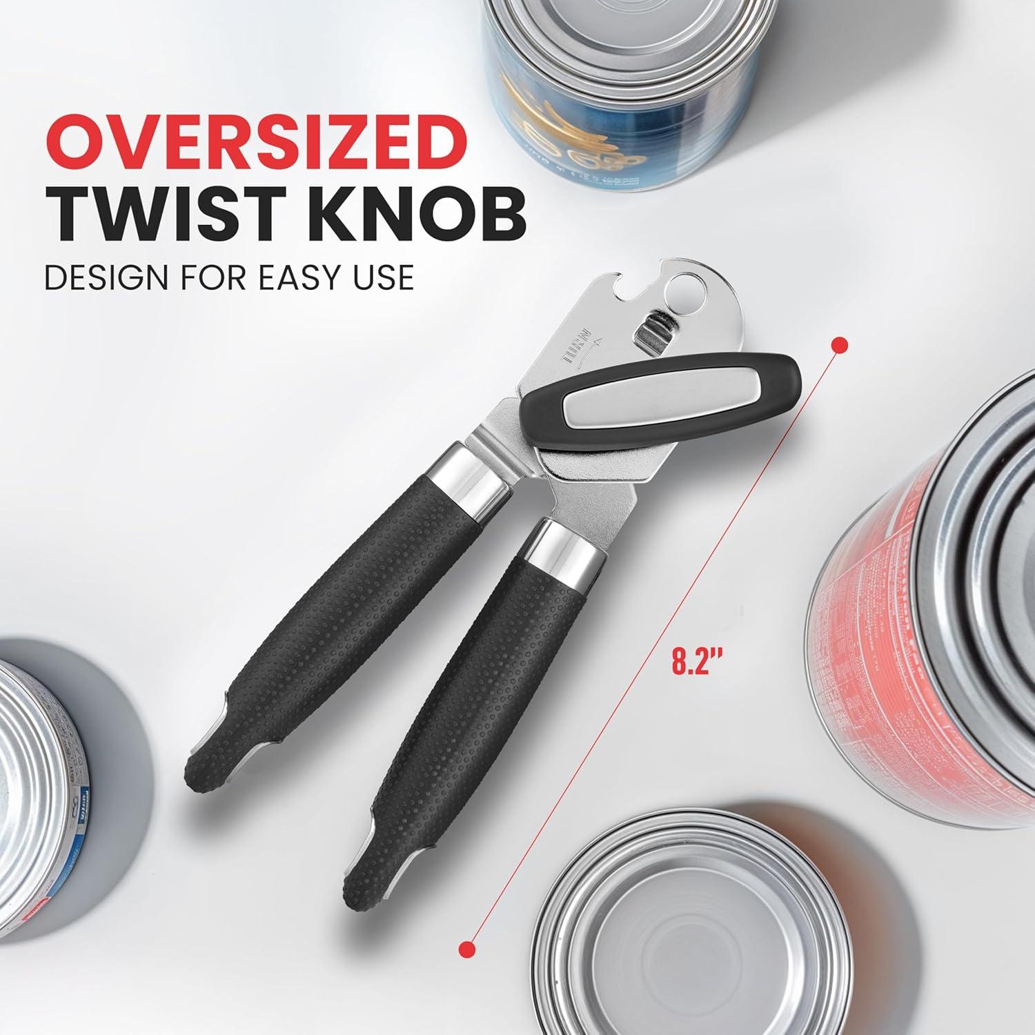 Abrelatas Manual Zulay Kitchen Acero Inoxidable Grande Negro