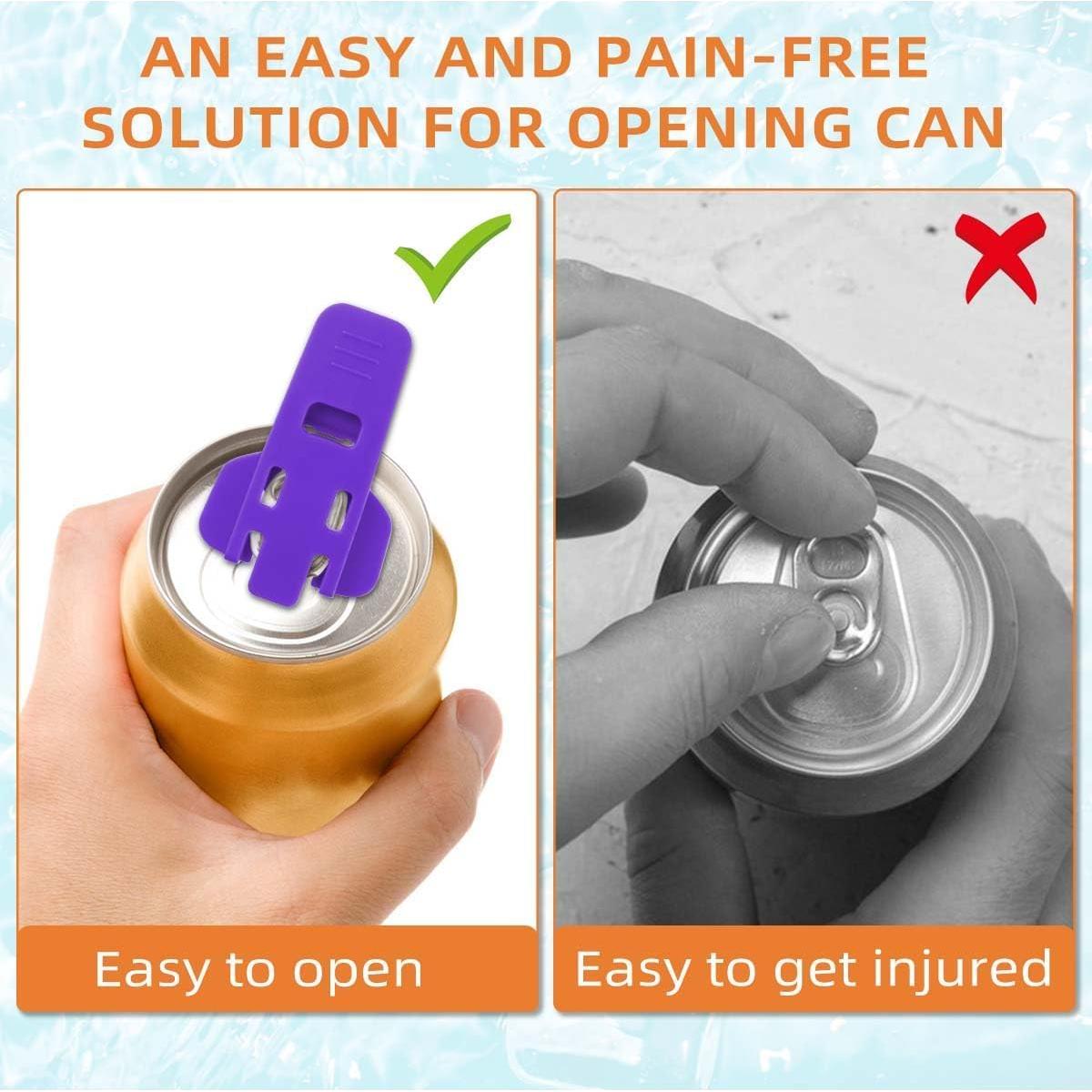 Manual Easy Can Opener, 6 Pack Soda Beer Can Opener, Leakproof Beverage Can Cover Protector, Premium Plastic Shields Can Openers for Pop, Coke, Beer, Soda, Drink Aluminum Beverage