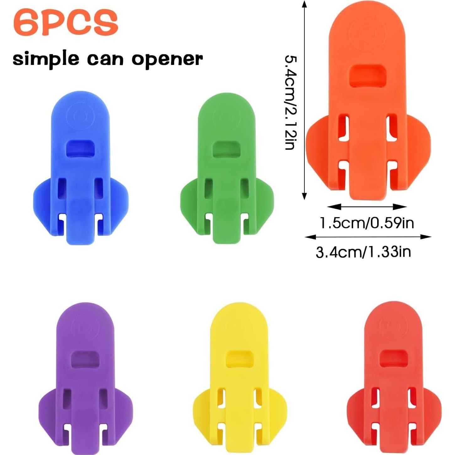 Manual Easy Can Opener, 6 Pack Soda Beer Can Opener, Leakproof Beverage Can Cover Protector, Premium Plastic Shields Can Openers for Pop, Coke, Beer, Soda, Drink Aluminum Beverage