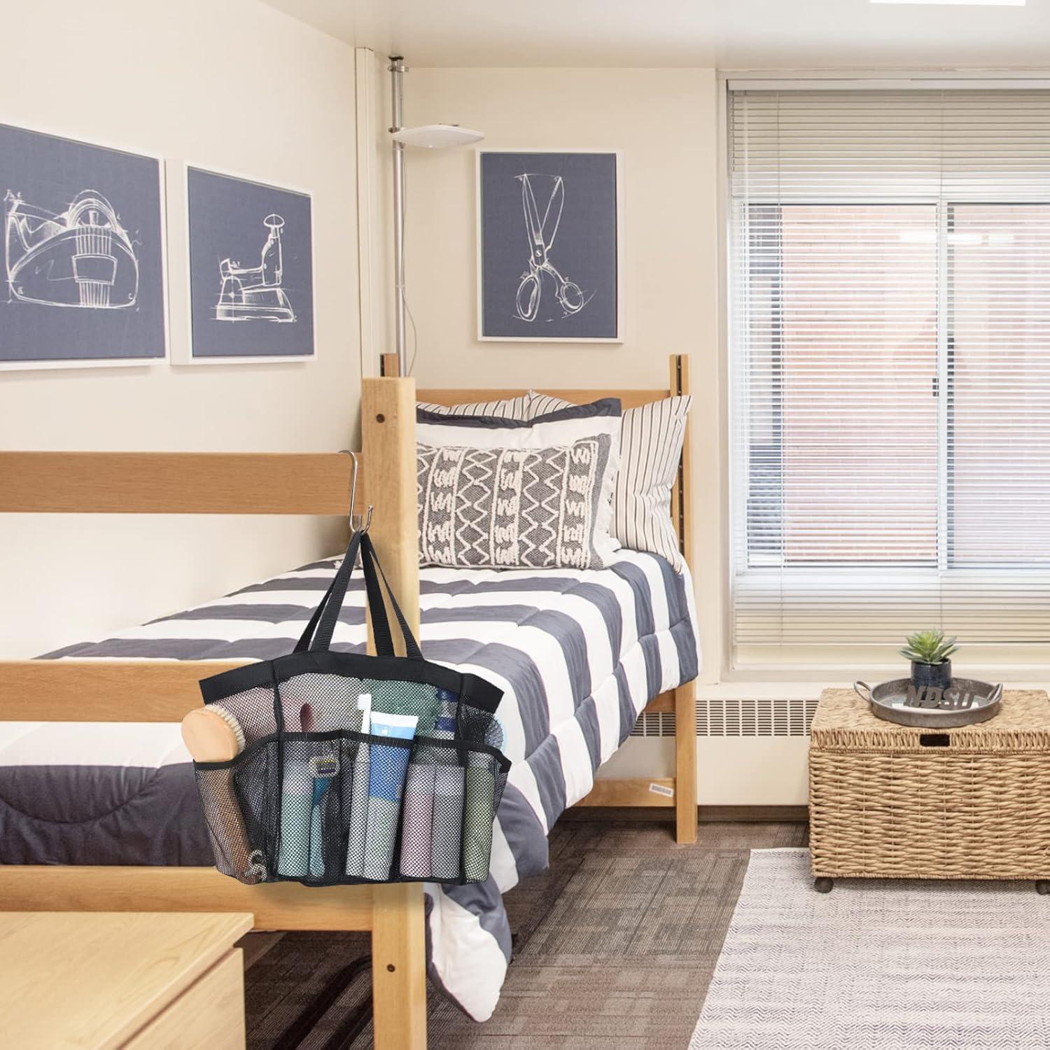 Caddy de Ducha F-color Portátil 7 Bolsillos Negro 14L