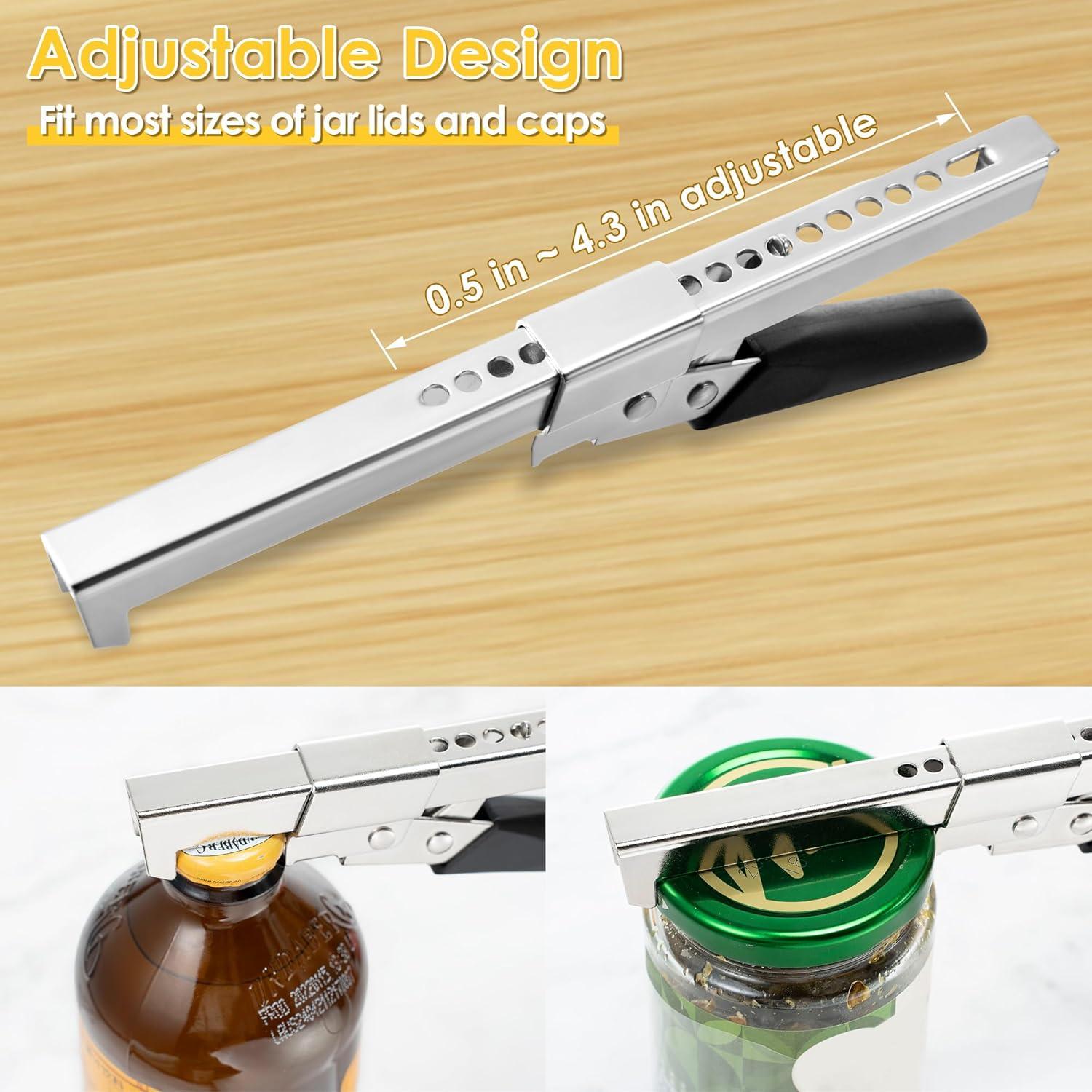 Dreyoo 2 Pack Abridores de Tarros Ajustables Acero Inoxidable