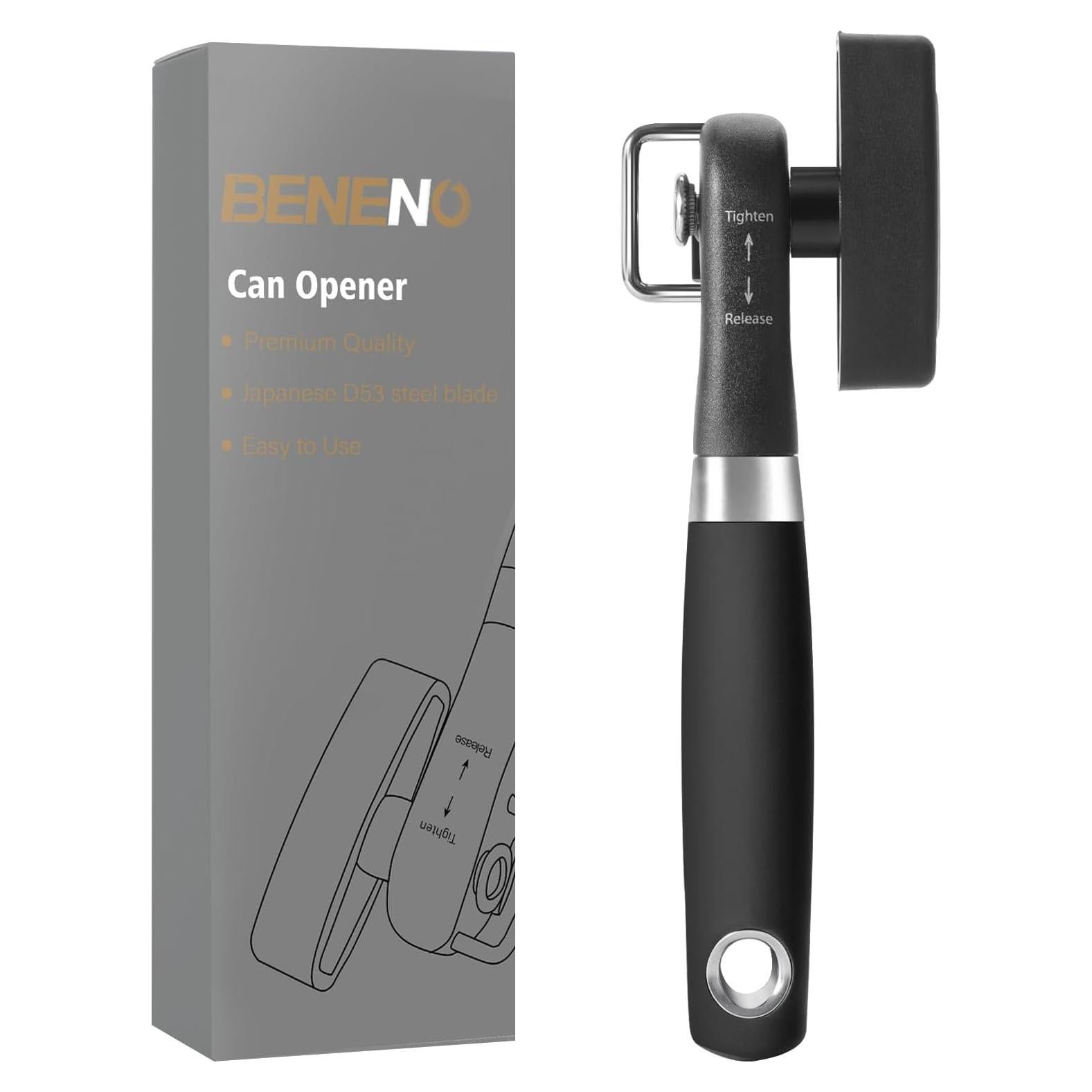 Abrelatas Manual Beneno K123 con Cuchilla de Acero Negro