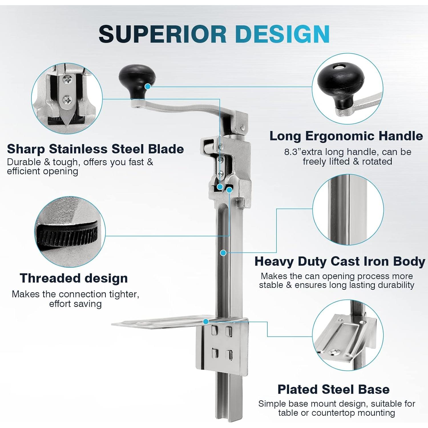 Abridor de Lata Manual IRONWALLS 48cm para Latas Grandes