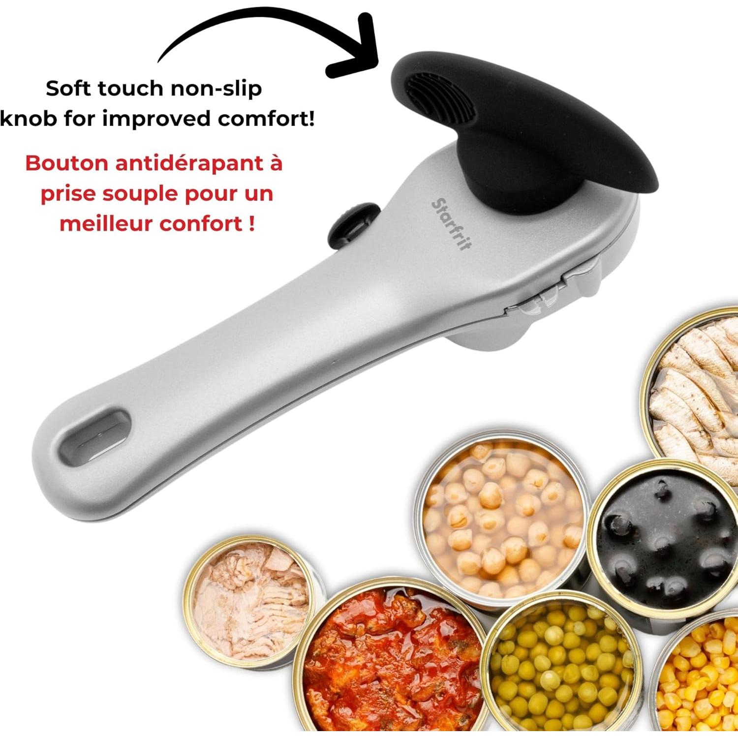 Abrelatas Starfrit Securimax Auto - Borde Seguro Gris