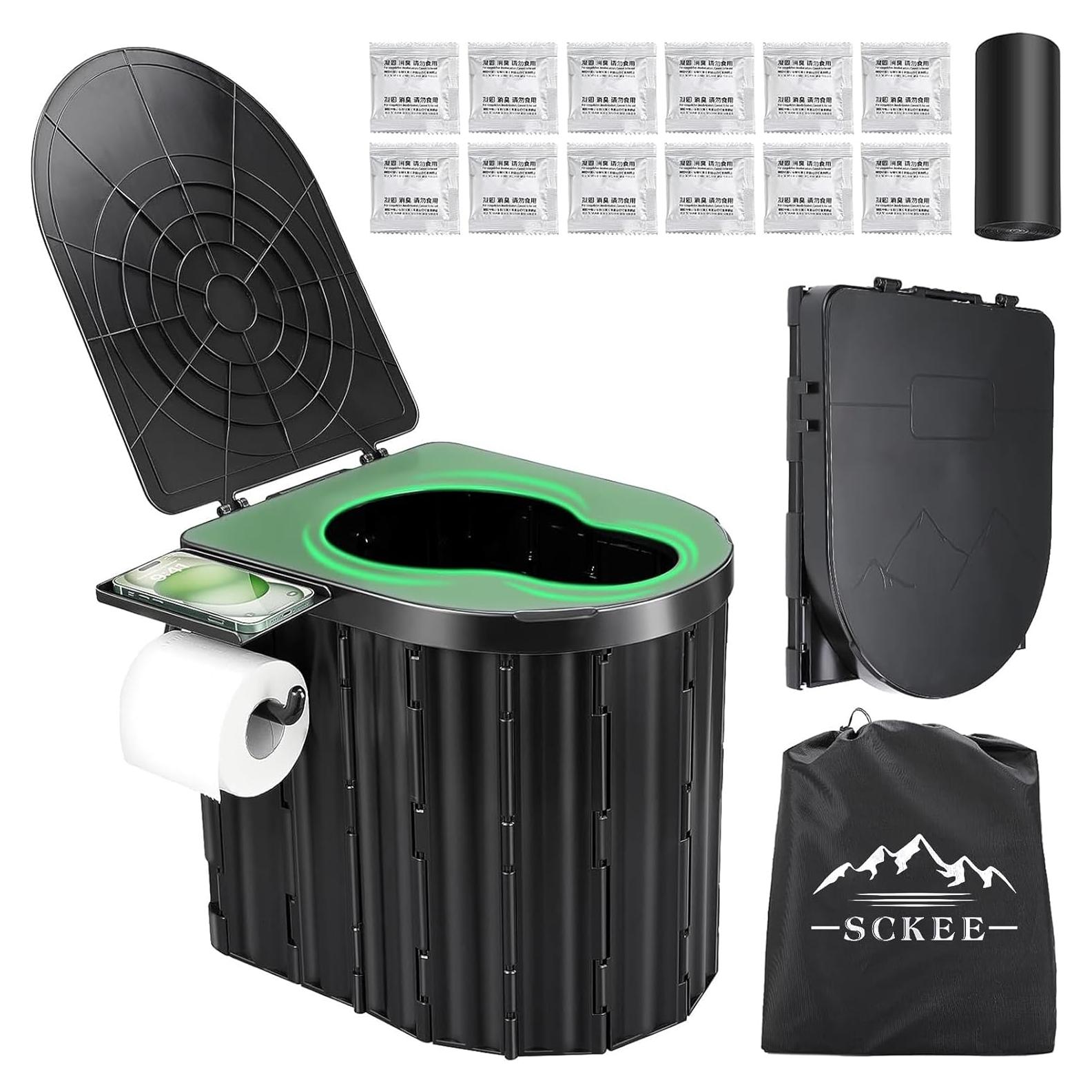 Inodoro Portátil Sckee Plegable 14" para Camping y Viajes