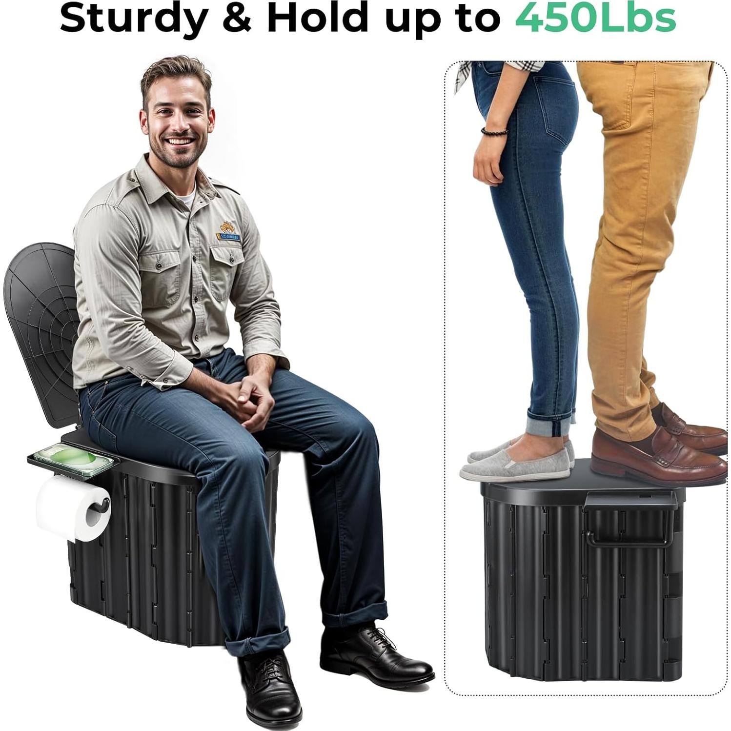 Inodoro Portátil Sckee Plegable 14" para Camping y Viajes