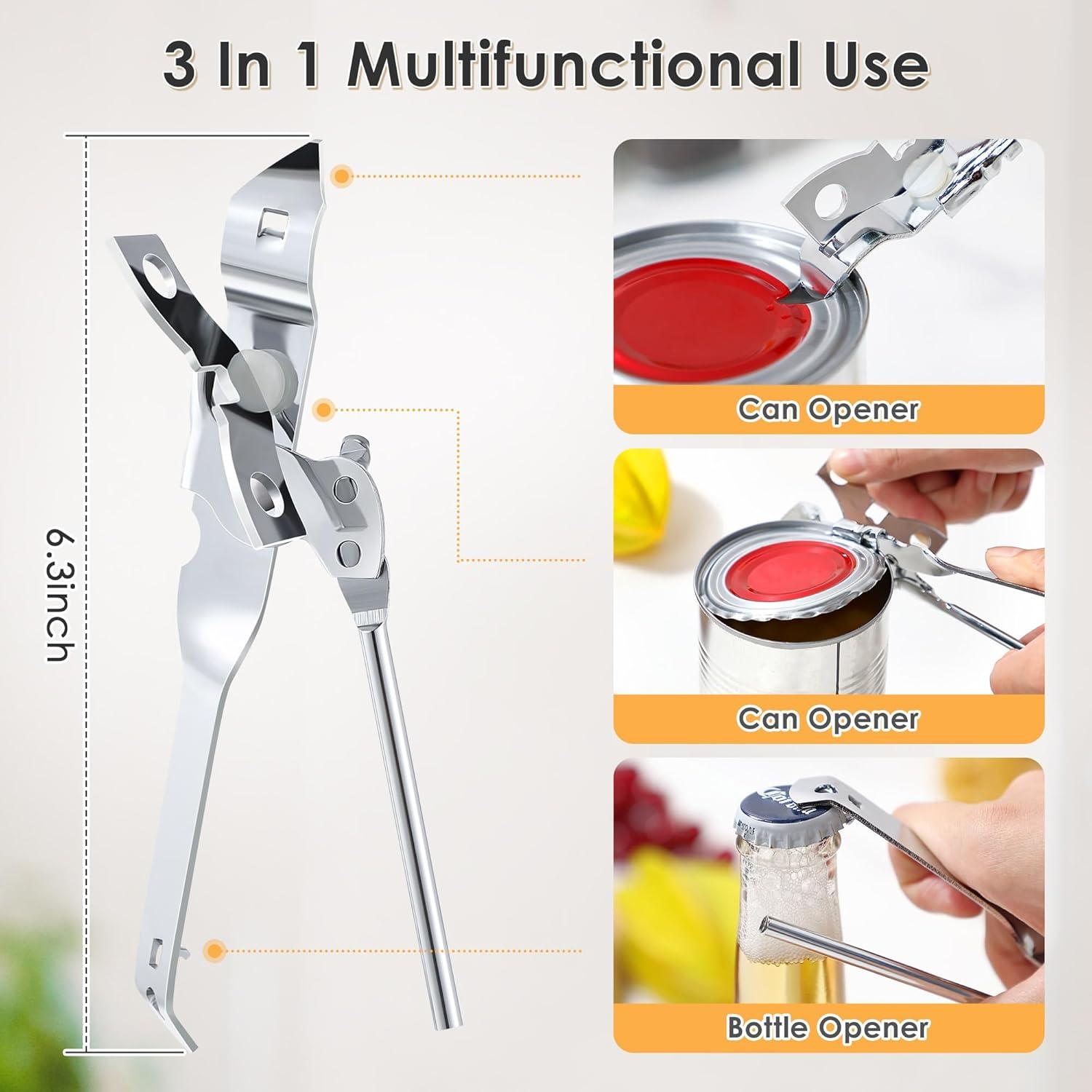 Paquete de 2 Abrelatas Manual Dunkive Acero Inoxidable 16.5 cm