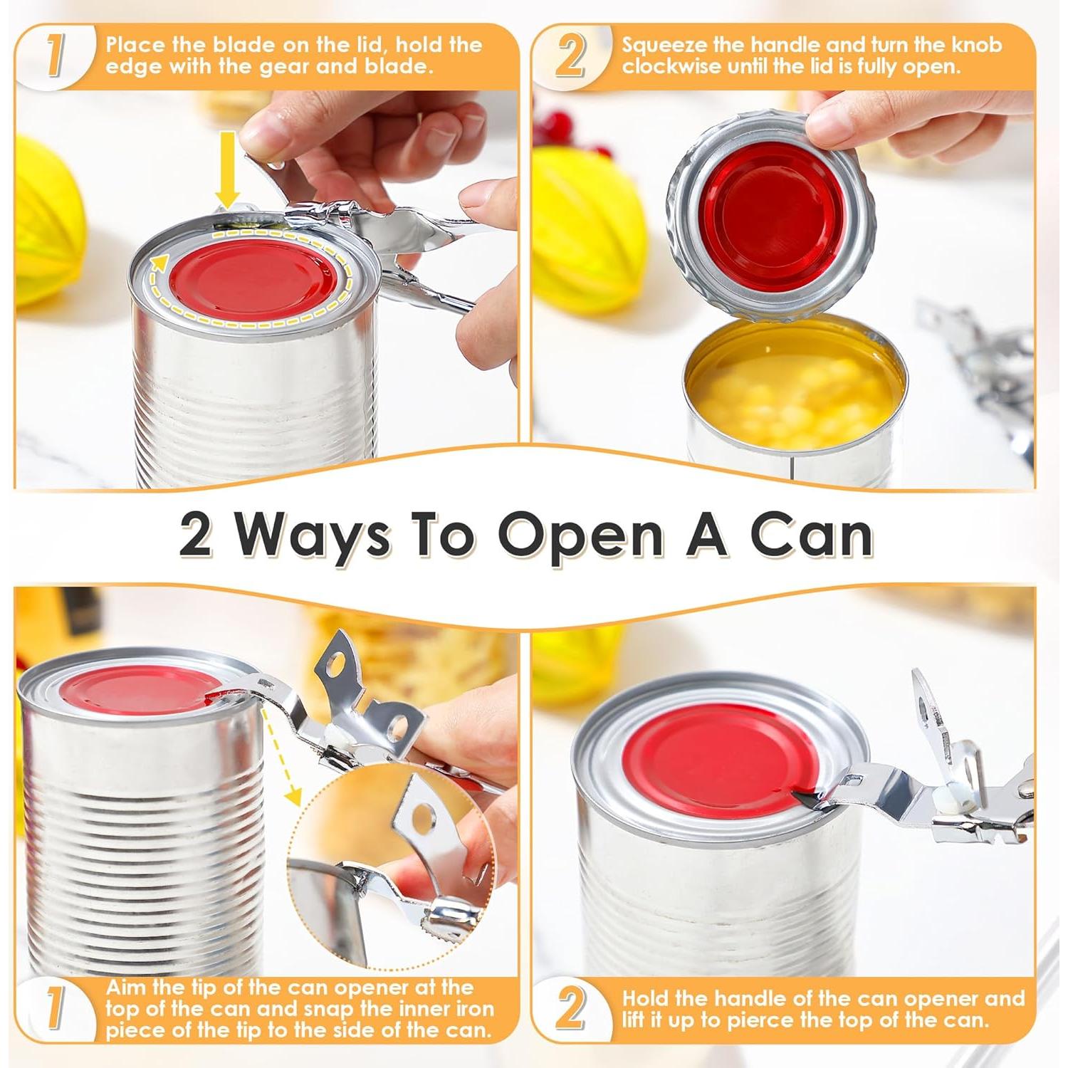 Paquete de 2 Abrelatas Manual Dunkive Acero Inoxidable 16.5 cm