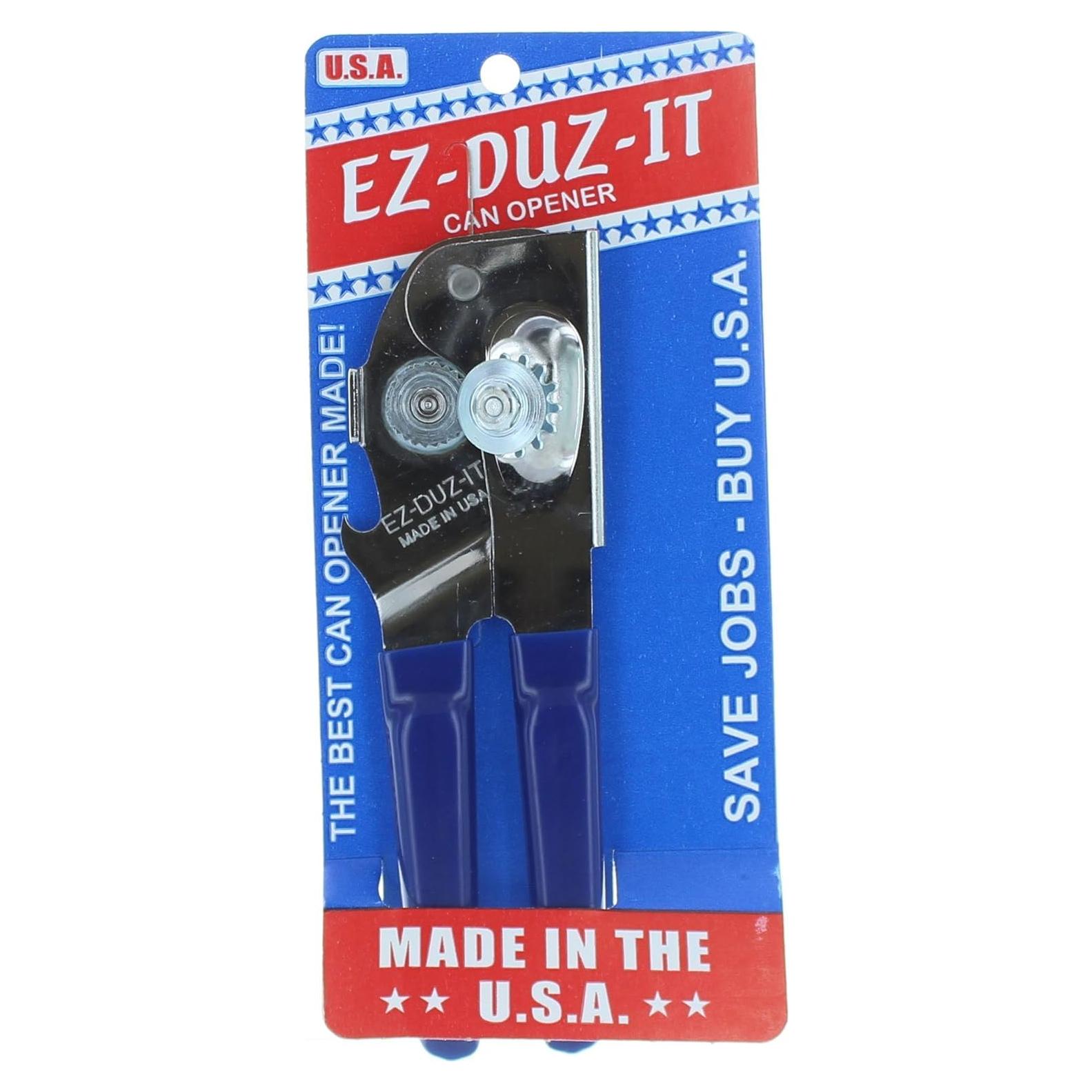 Abrelatas manual EZ-DUZ-IT azul acero al carbono