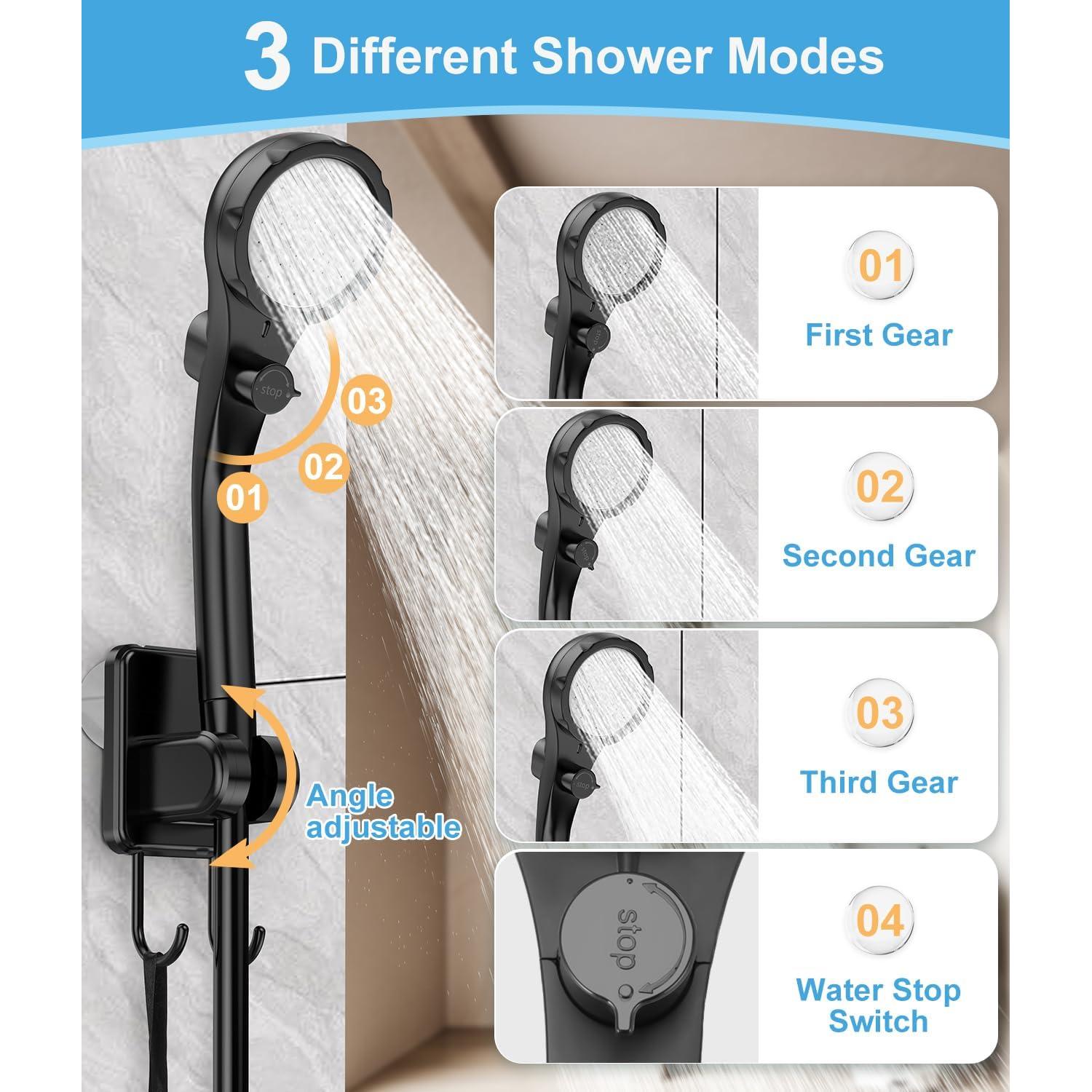 Ducha Portátil WADEO 6000mAh con Pantalla Digital y 3 Modos