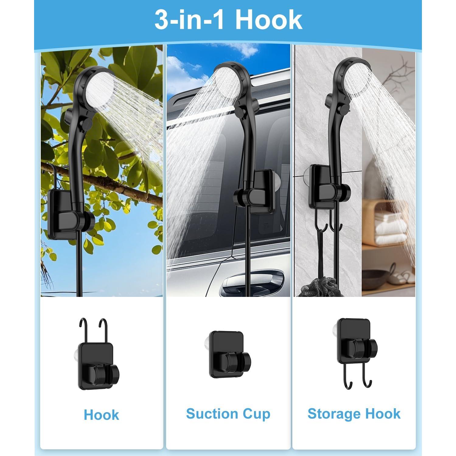 Ducha Portátil WADEO 6000mAh con Pantalla Digital y 3 Modos