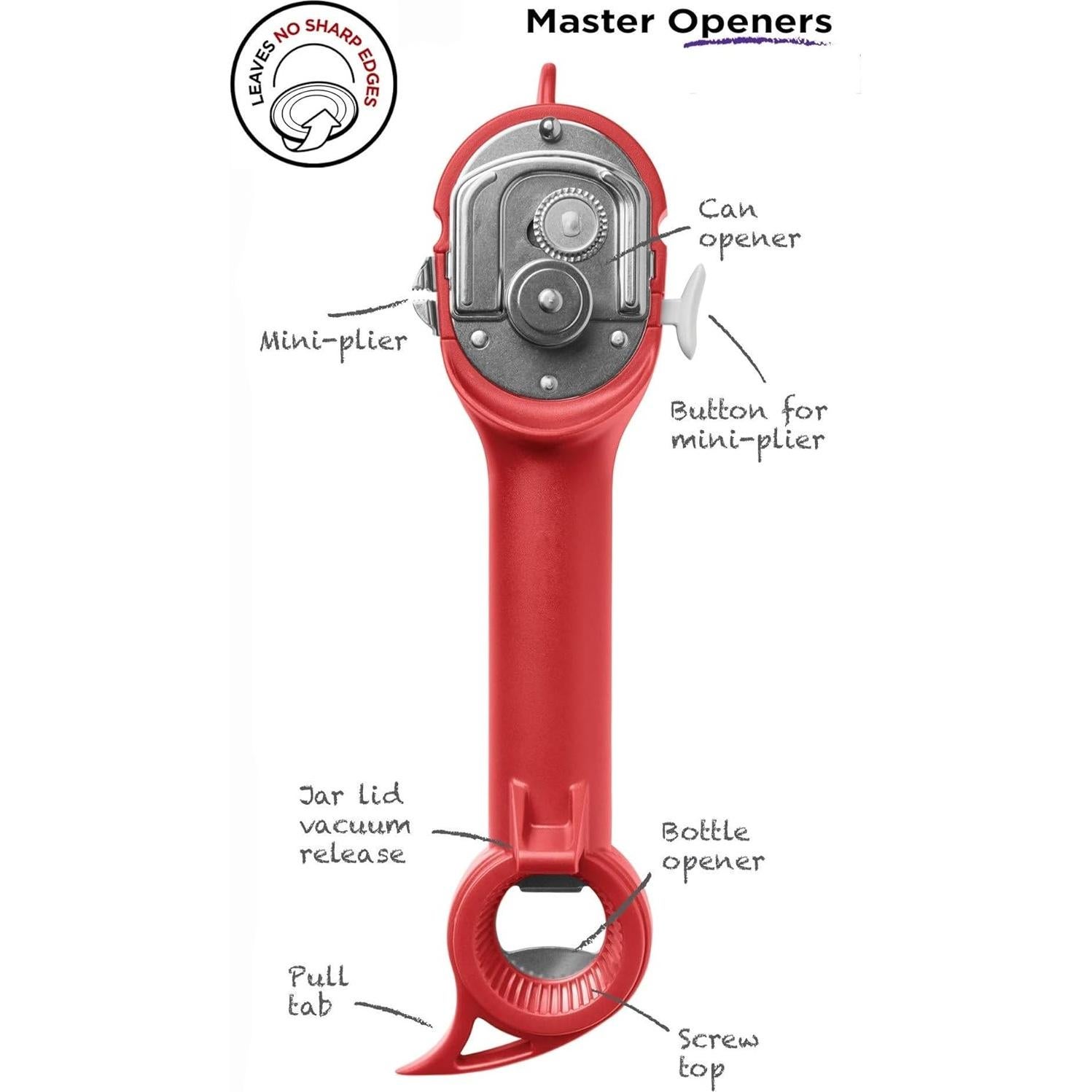 Abrelatas Automático Kuhn Rikon Master Opener Rojo 22,86 cm