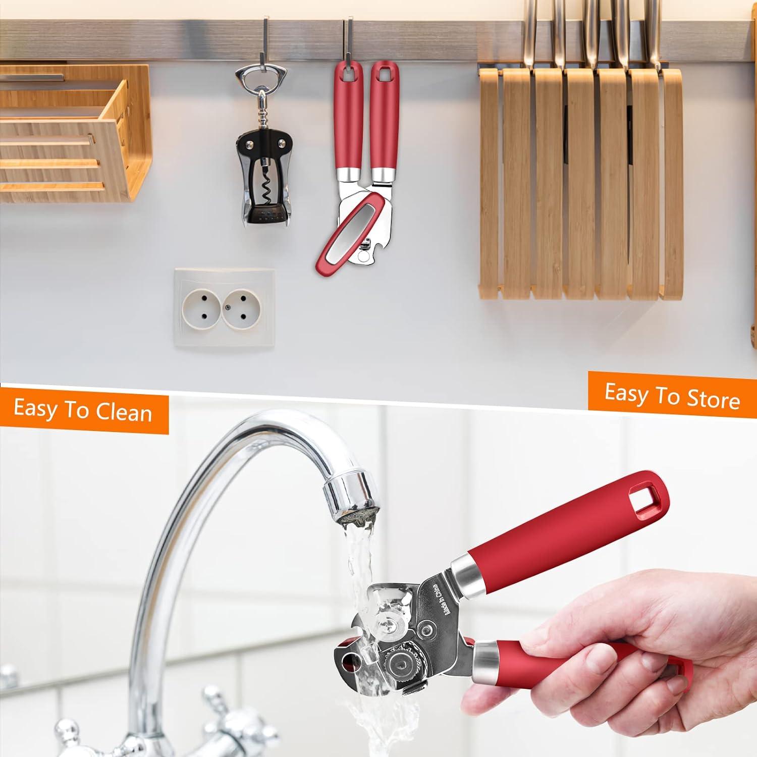 Abrelatas Manual Multifuncional OUTWAY Acero Inoxidable Rojo