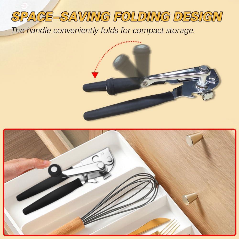 Abre Latas Manual VWMYQ Acero Inoxidable Negro 22.5 cm