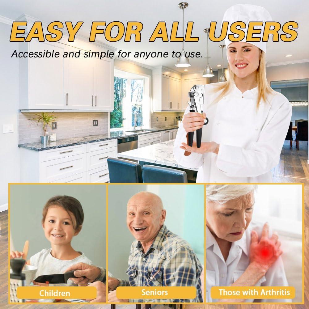 Abre Latas Manual VWMYQ Acero Inoxidable Negro 22.5 cm