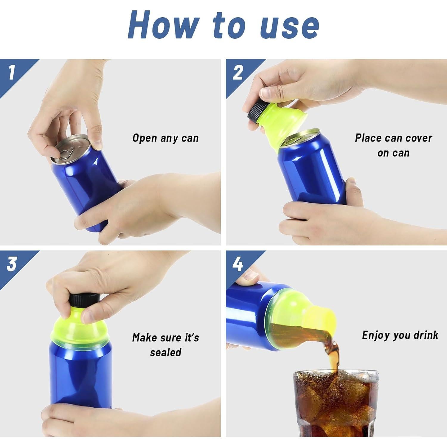 Paquete de 12 tapas reutilizables para latas Newbested