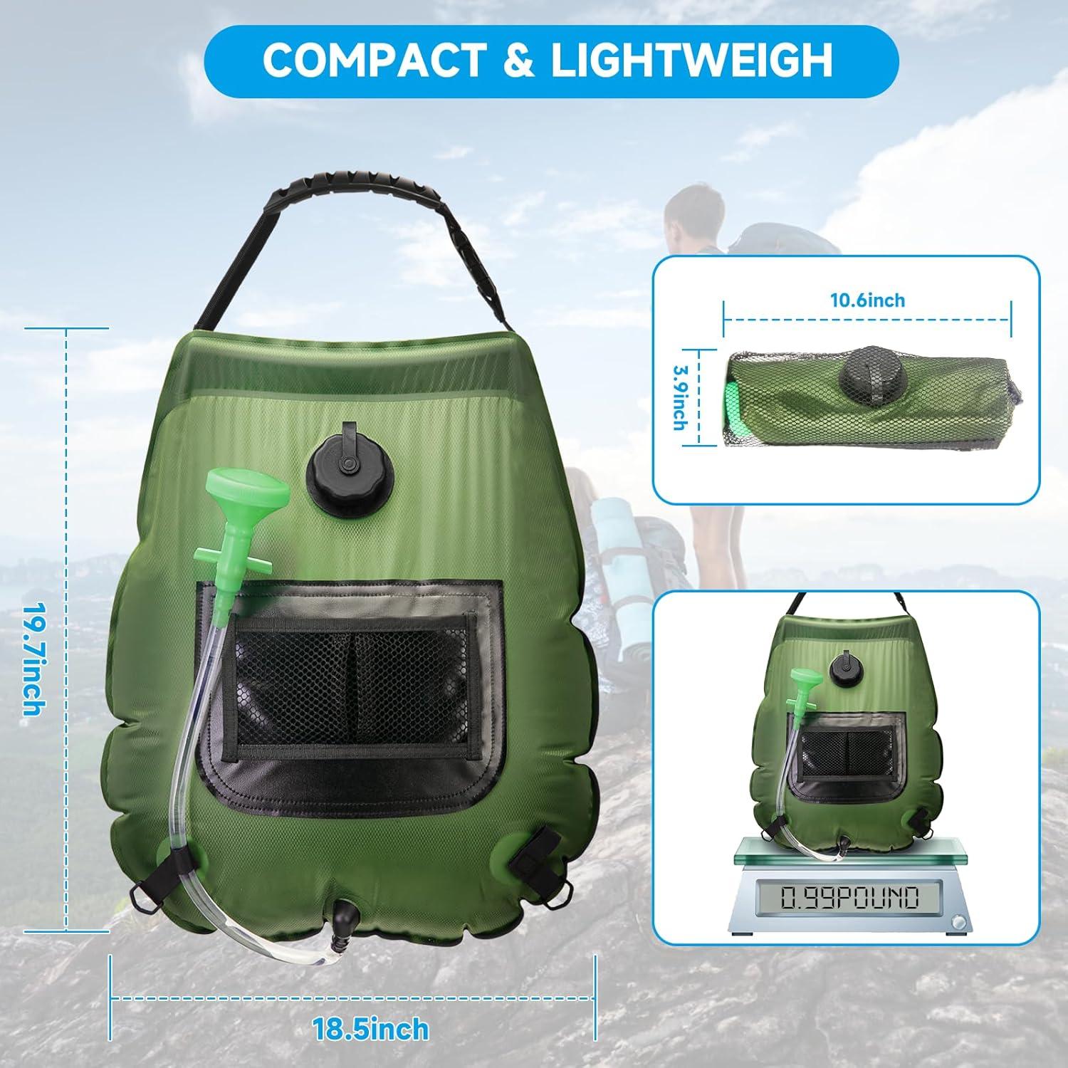 Bolsa de Ducha Solar FENSAN 20L Portátil para Camping