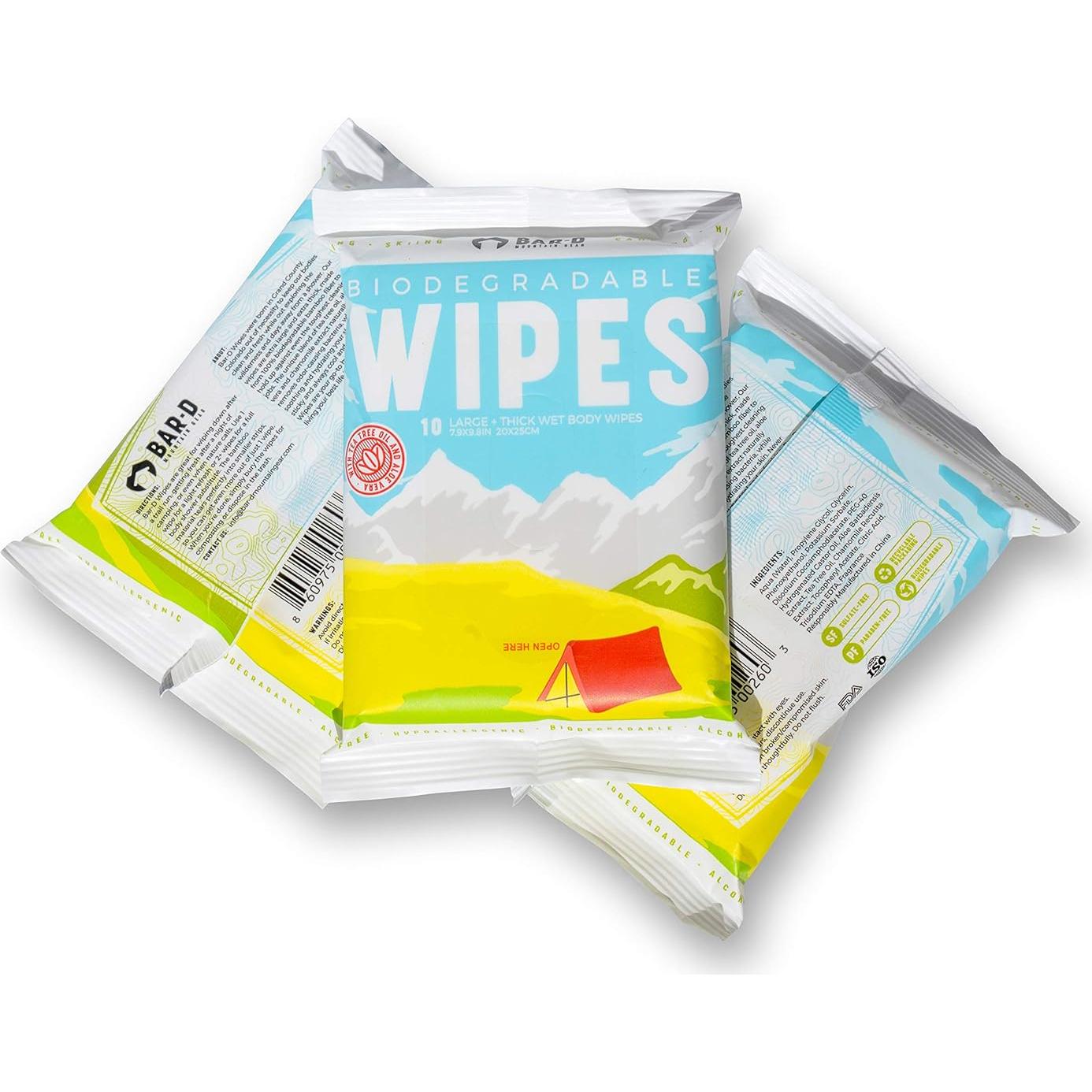 Toallitas Biodegradables Bar-D con Aloe Vera y Árbol de Té