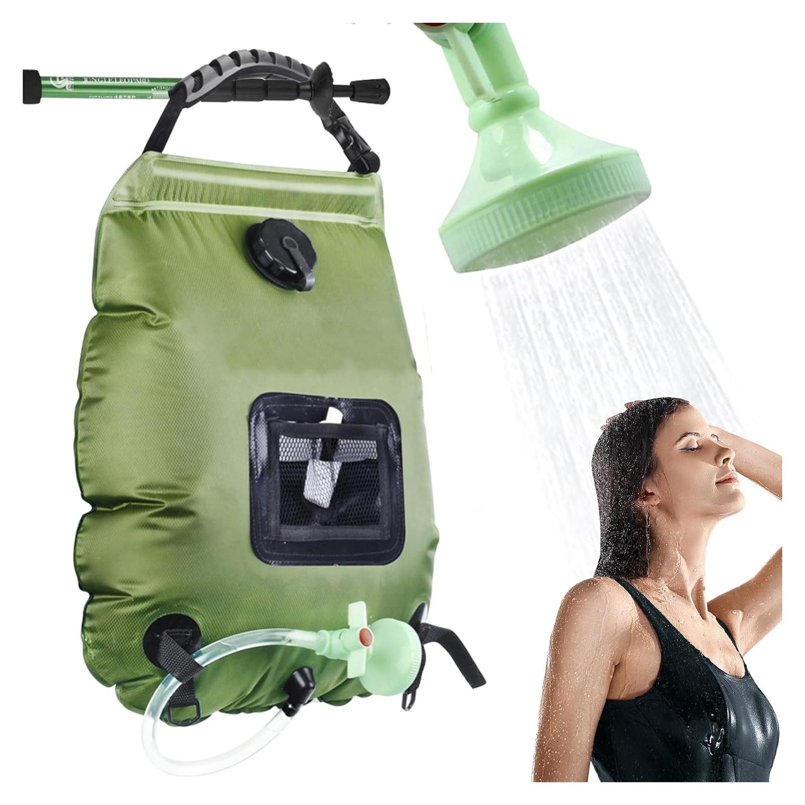 Bolsa de Ducha Solar Portátil HISFFOG 20L con Manguera