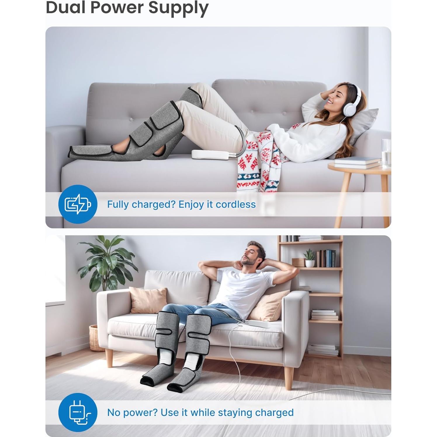 Masajeador de Piernas RENPHO YY-A02-B con Compresión de Aire