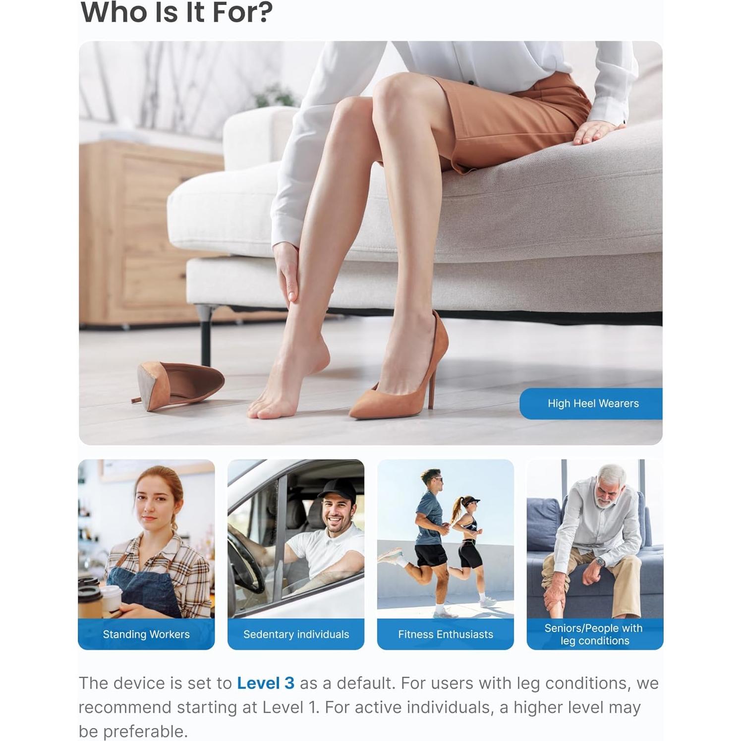 Masajeador de Piernas RENPHO YY-A02-B con Compresión de Aire