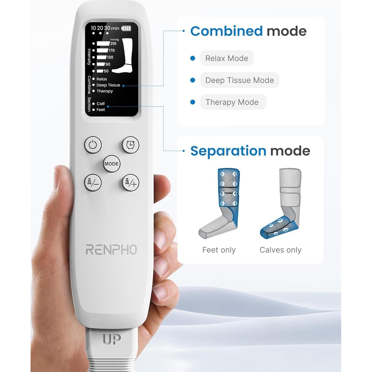 Masajeador de Piernas RENPHO YY-A02-B con Compresión de Aire