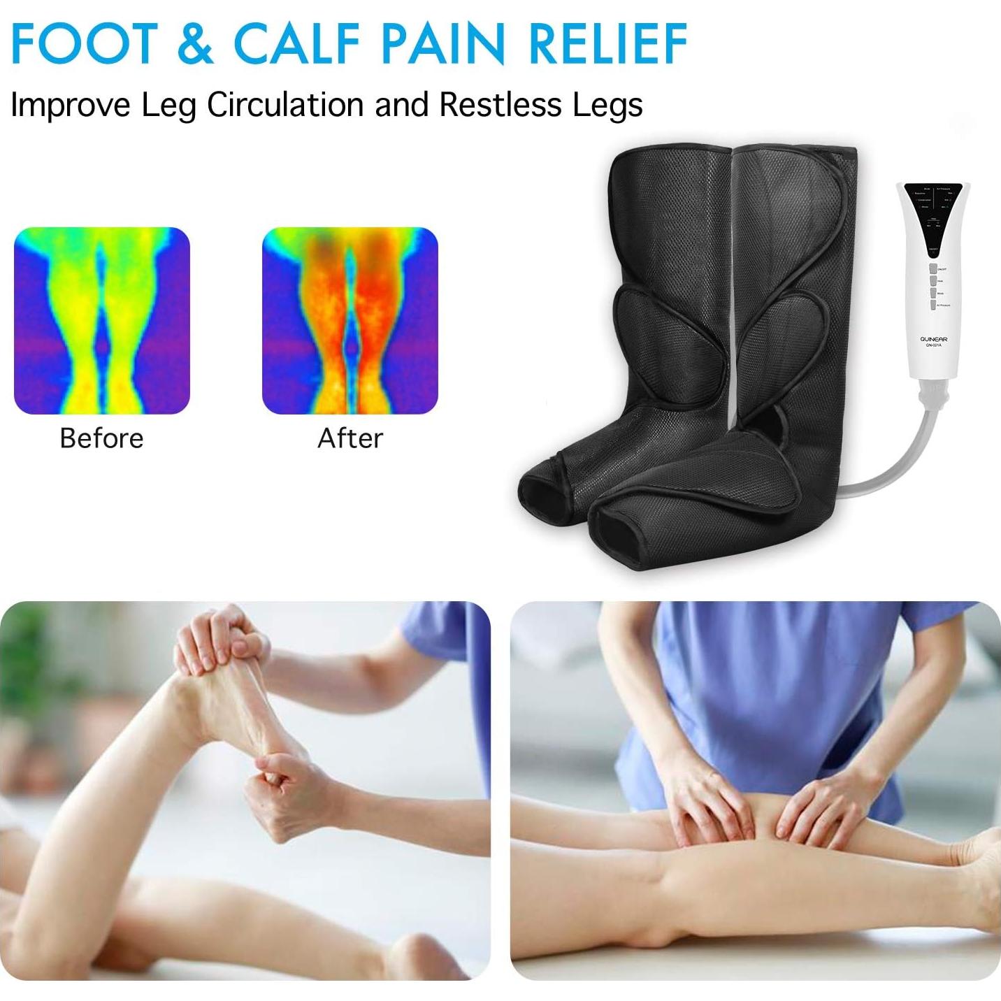 Masajeador de Piernas QUINEAR con Calor y Compresión de Aire