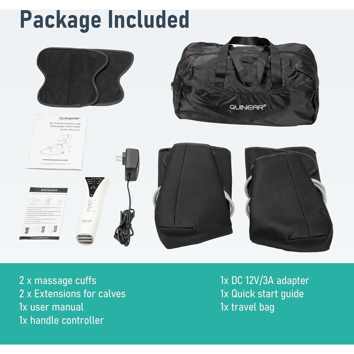 Masajeador de Piernas QUINEAR con Calor y Compresión de Aire