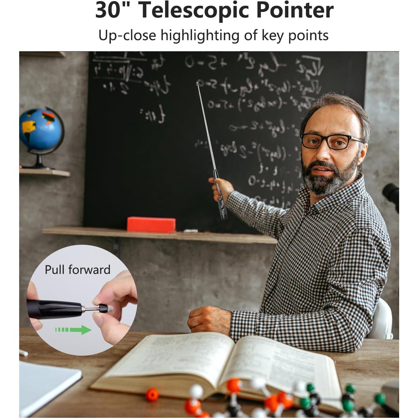 Presentador Inalámbrico Miritz TeachPro 4-en-1 con Puntero Rojo