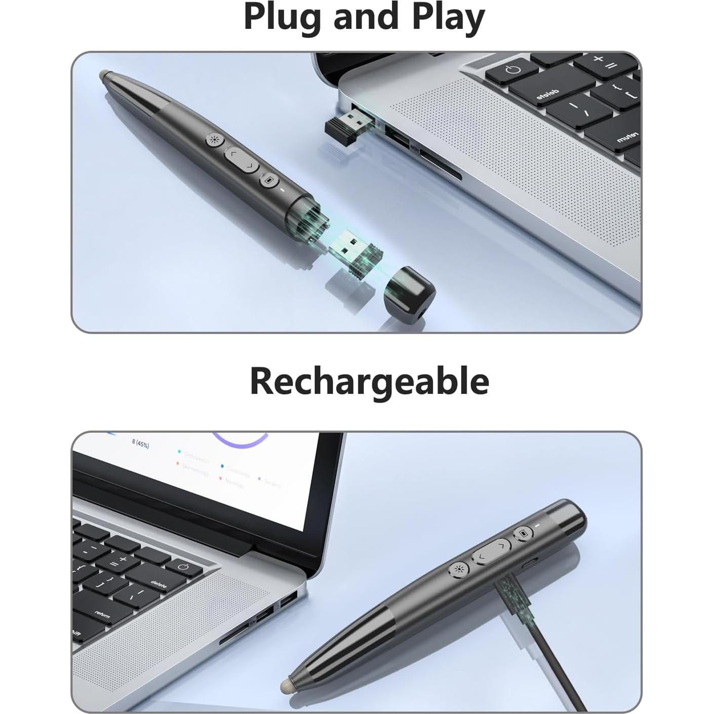 Presentador Inalámbrico Miritz TeachPro 4-en-1 con Puntero Rojo