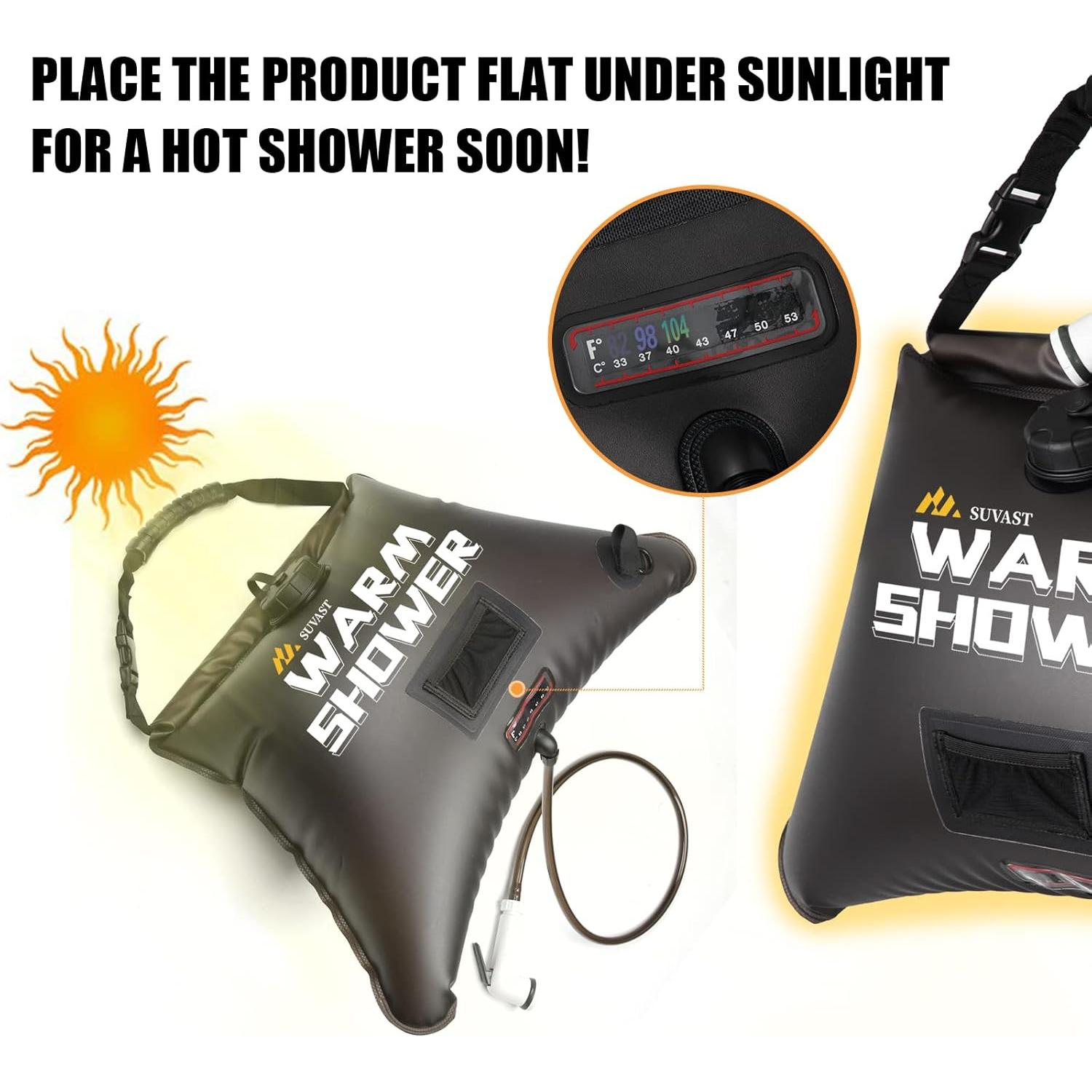 Ducha Solar SUVAST 15L Portátil para Camping - Resistente